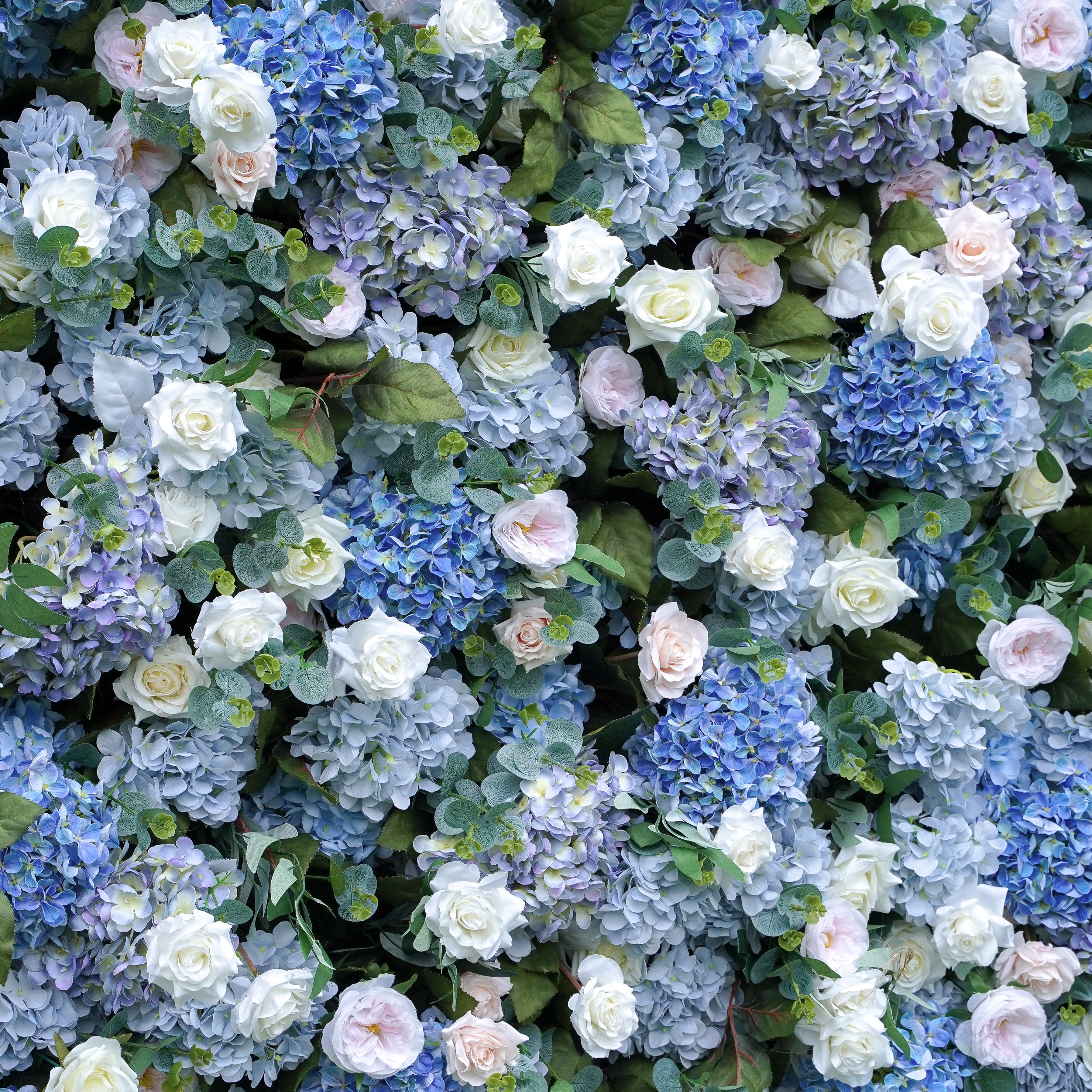 Everly: 5D Fabric Artificial Flower Wall Rolling Up Curtain Flower Wall R015 - 8ft*8ft Rose Morning