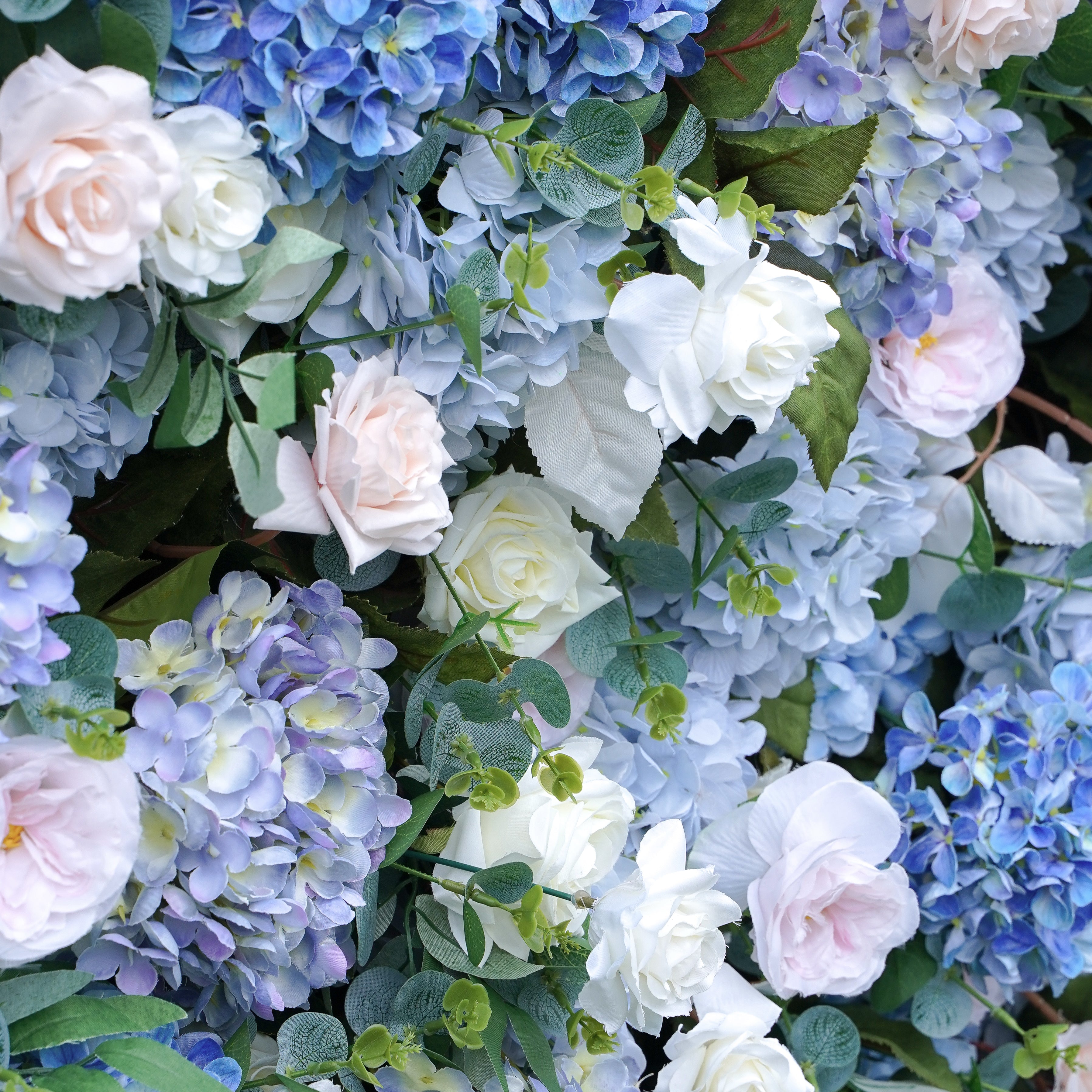 Everly: 5D Fabric Artificial Flower Wall Rolling Up Curtain Flower Wall R015 - 8ft*8ft Rose Morning