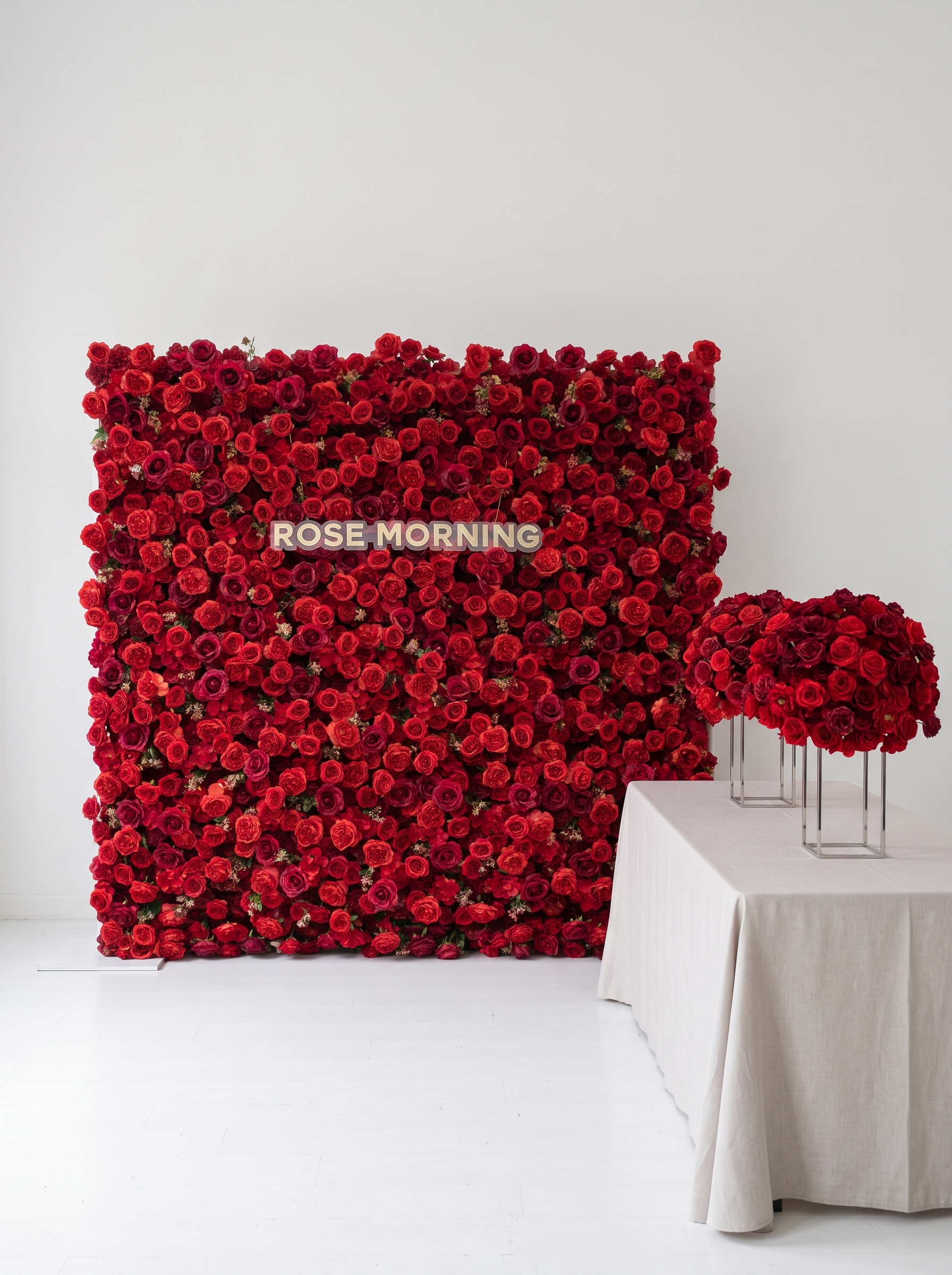 Feliz:4D Fabric Artificial zip up curtain flower wall 8ft*8ft