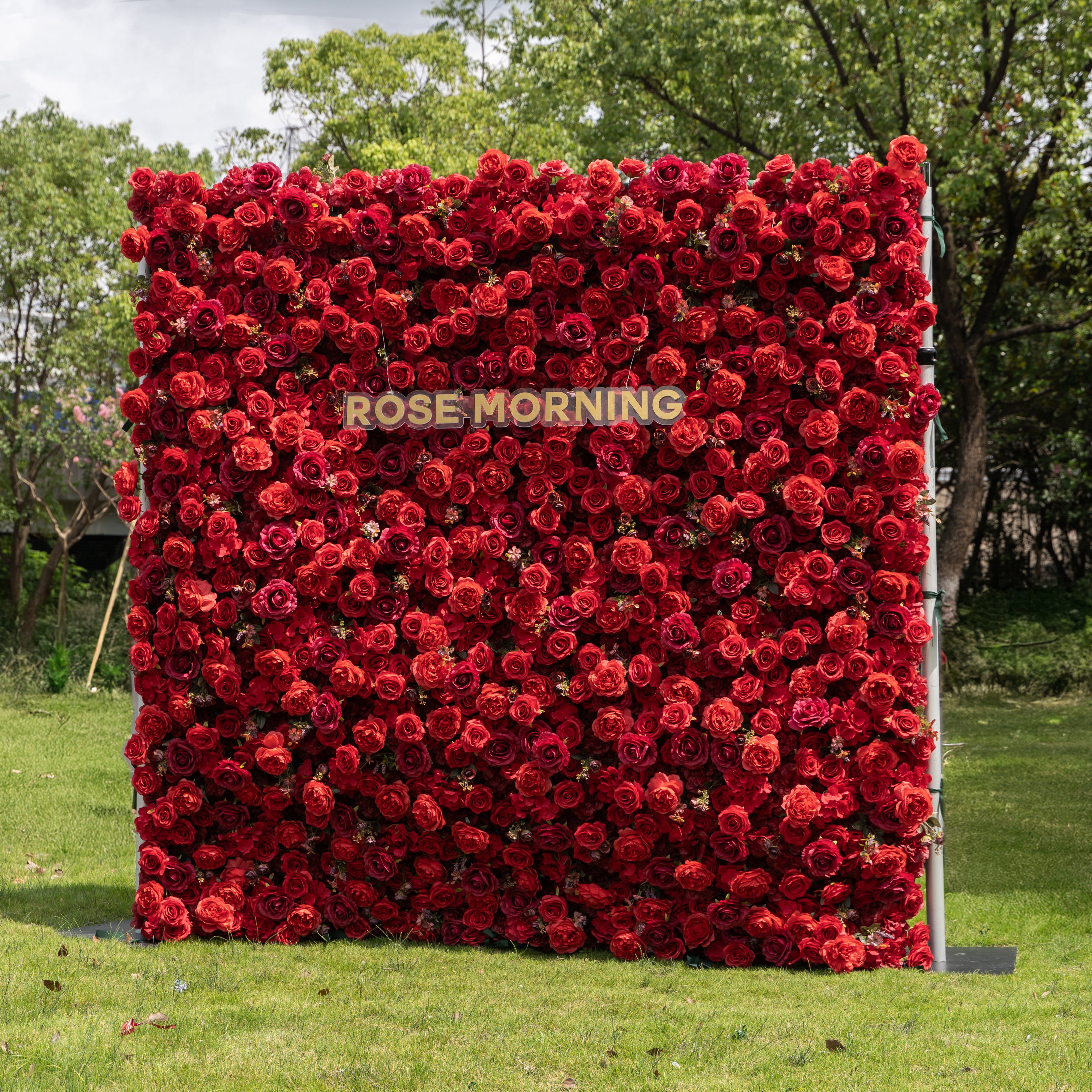 Feliz:4D Fabric Artificial zip up curtain flower wall 8ft*8ft (Ready to ship)