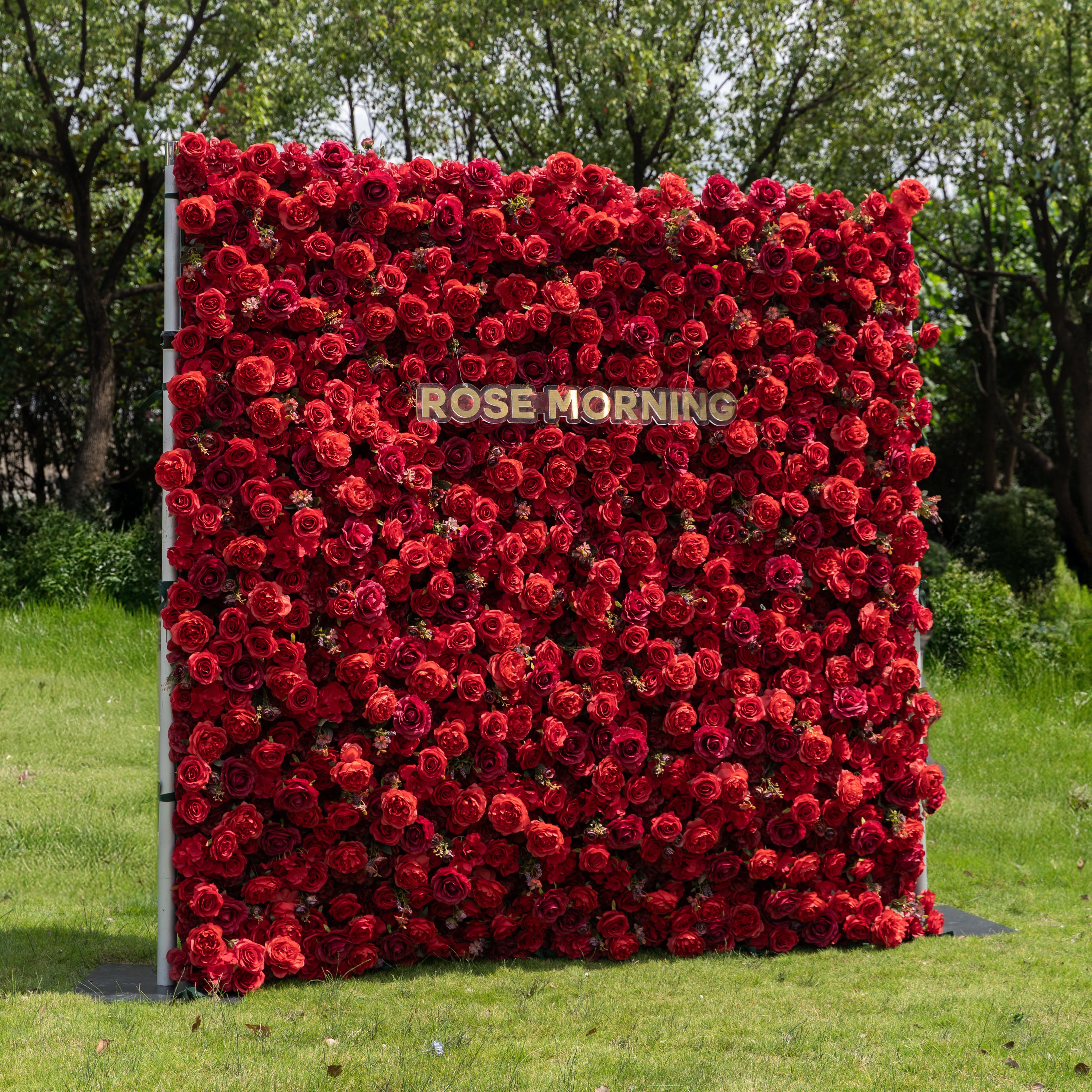 Feliz:4D Fabric Artificial zip up curtain flower wall 8ft*8ft (Ready to ship)
