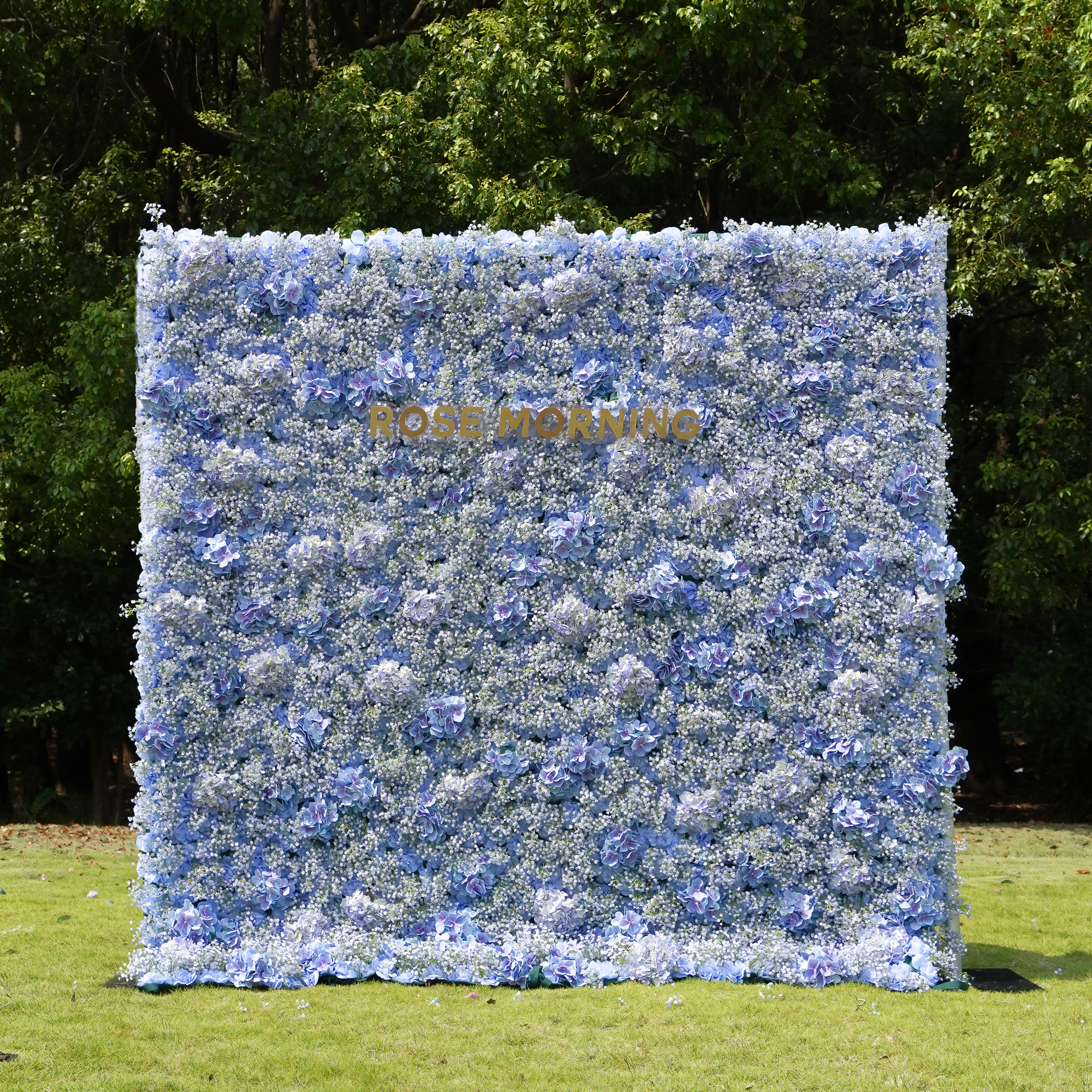 Fiona: 3D Fabric Artificial Flower Wall Rolling Up Curtain Flower Wall 8ft*8ft -R043 Rose Morning