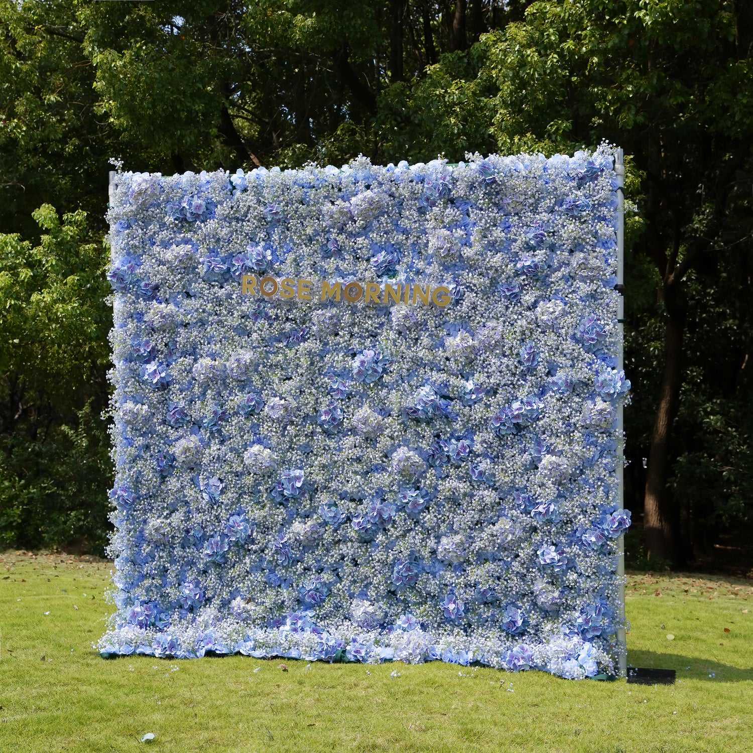 Fiona:  3D Fabric Artificial Flower Wall Rolling Up Curtain Flower Wall 8ft*8ft -R043 Rose Morning