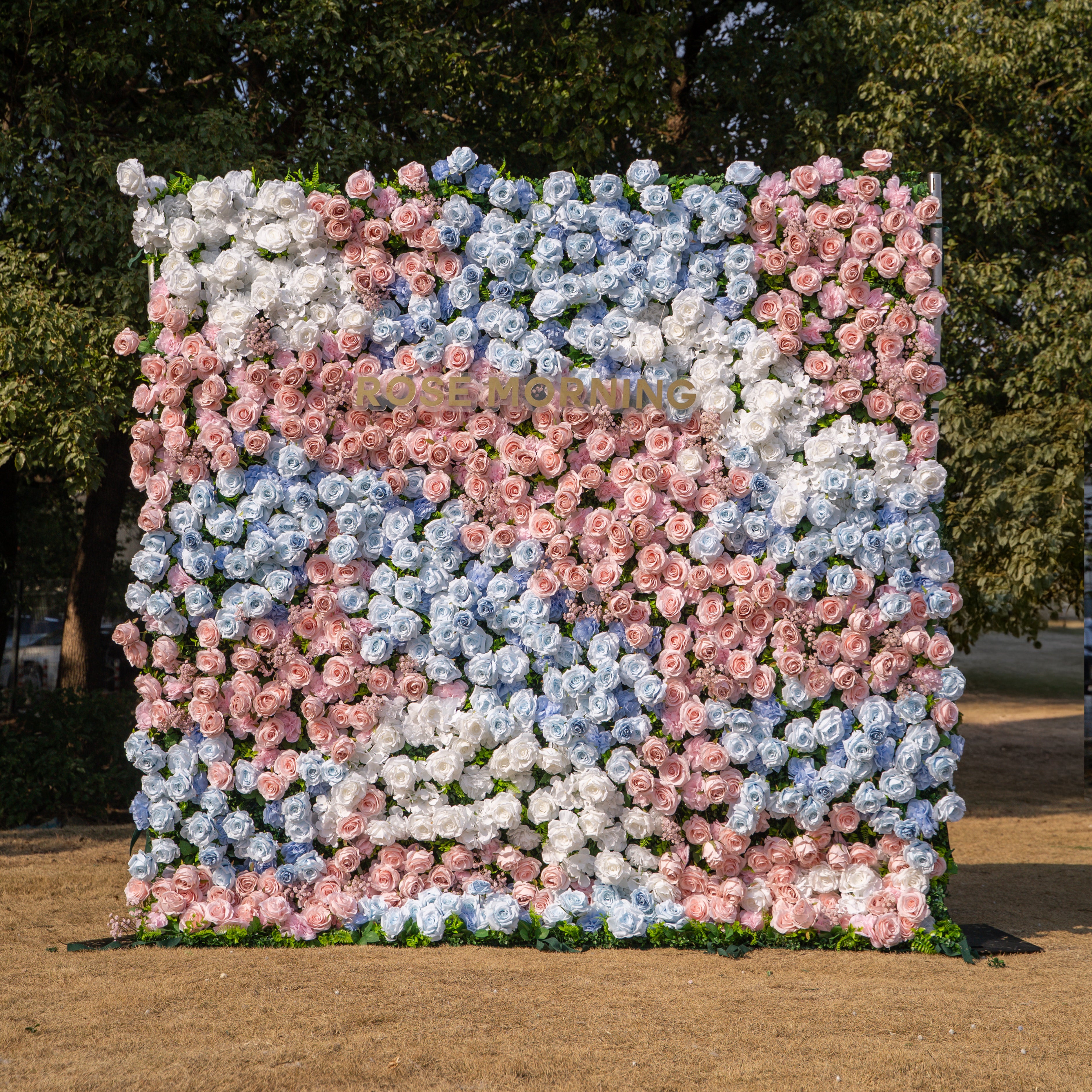 Fiora:3D Fabric Artificial rolling up curtain flower wall