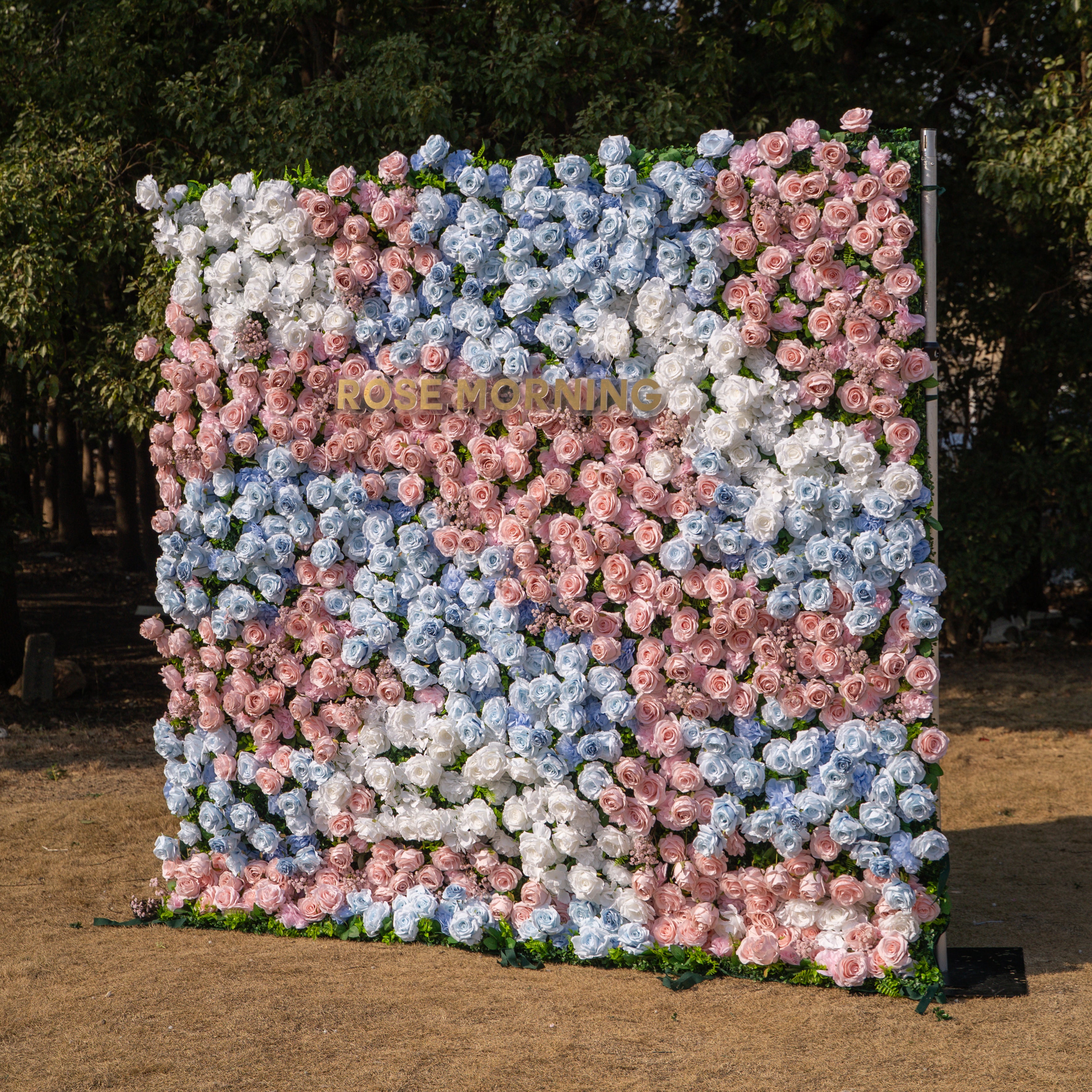 Fiora:3D Fabric Artificial rolling up curtain flower wall