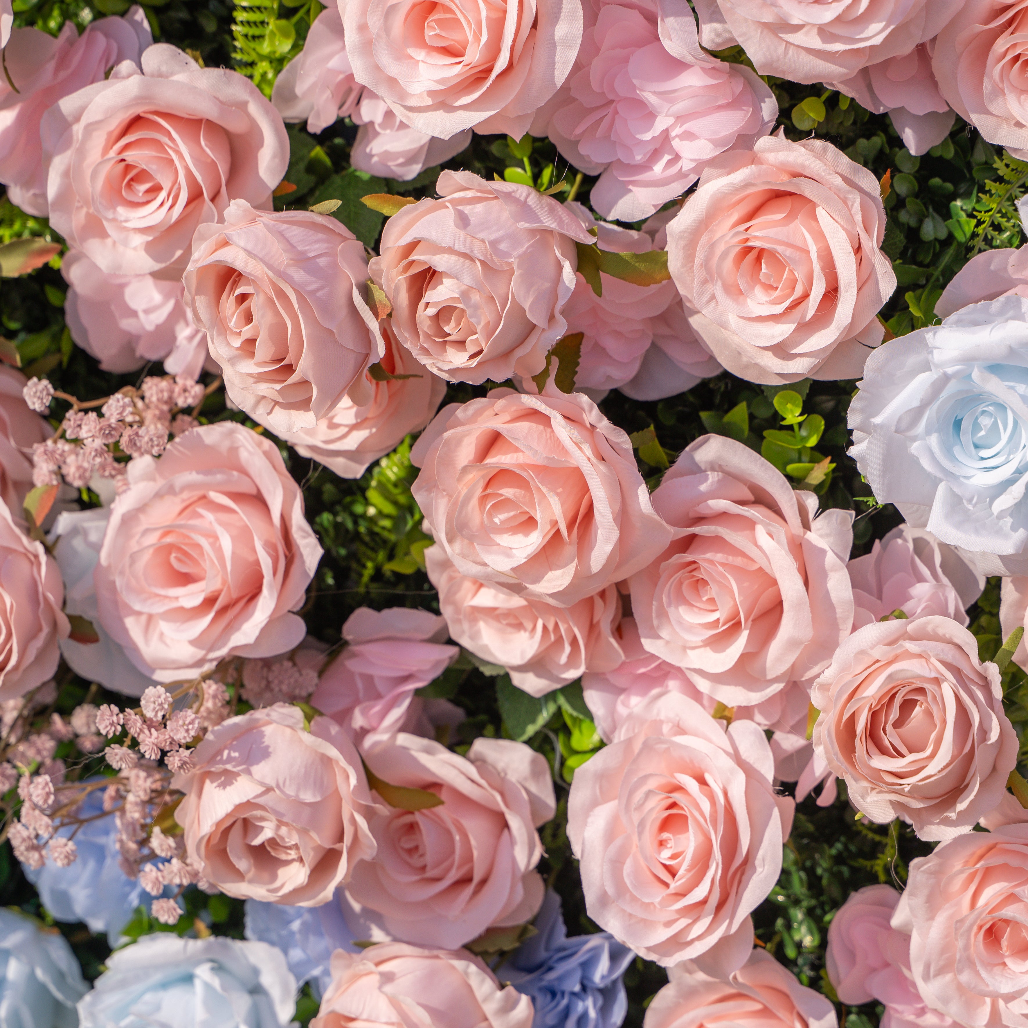 Fiora:3D Fabric Artificial rolling up curtain flower wall