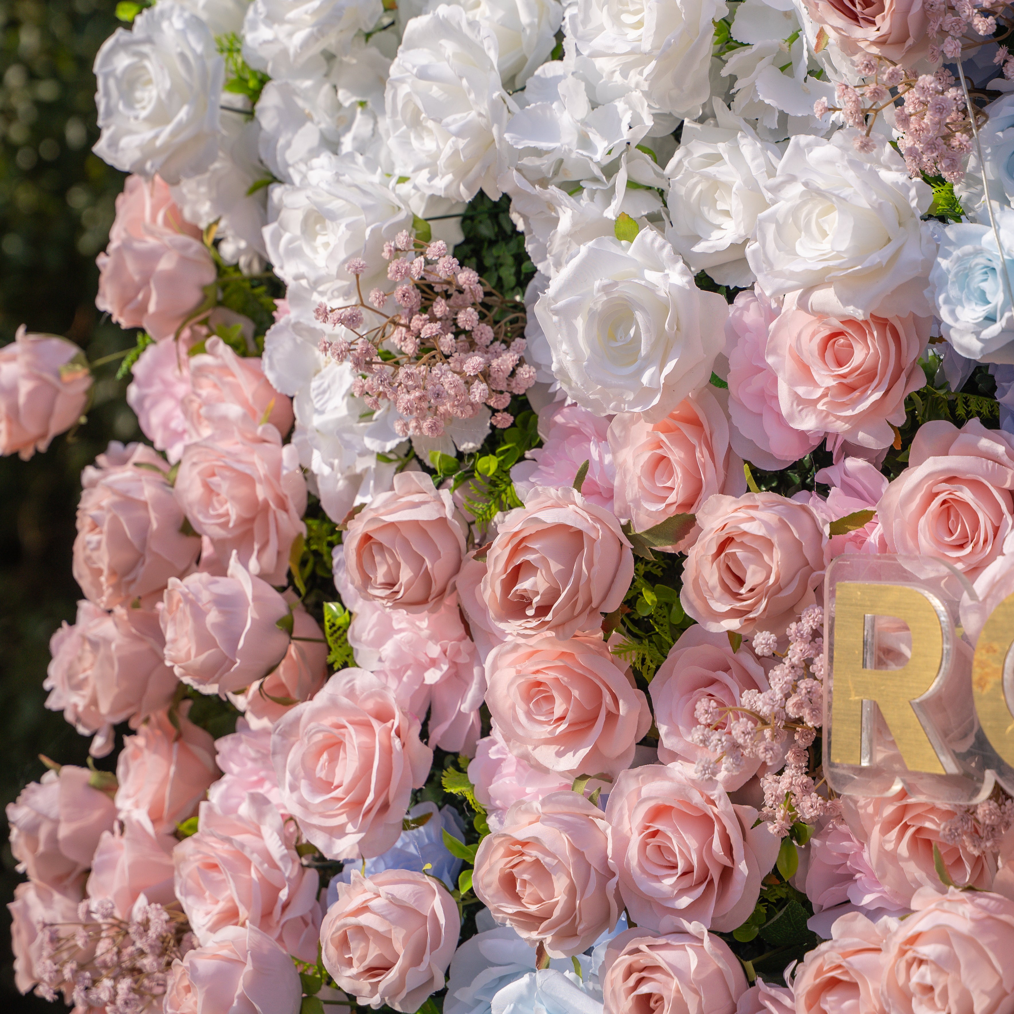 Fiora:3D Fabric Artificial rolling up curtain flower wall