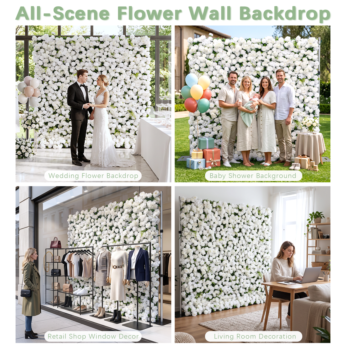 Ethereal: 3D Blush Rose Silk Flower Wall Curtain for Wedding Ceremony & Events Decor (In US Stock 5-7 Days) (Copy) (Copy)