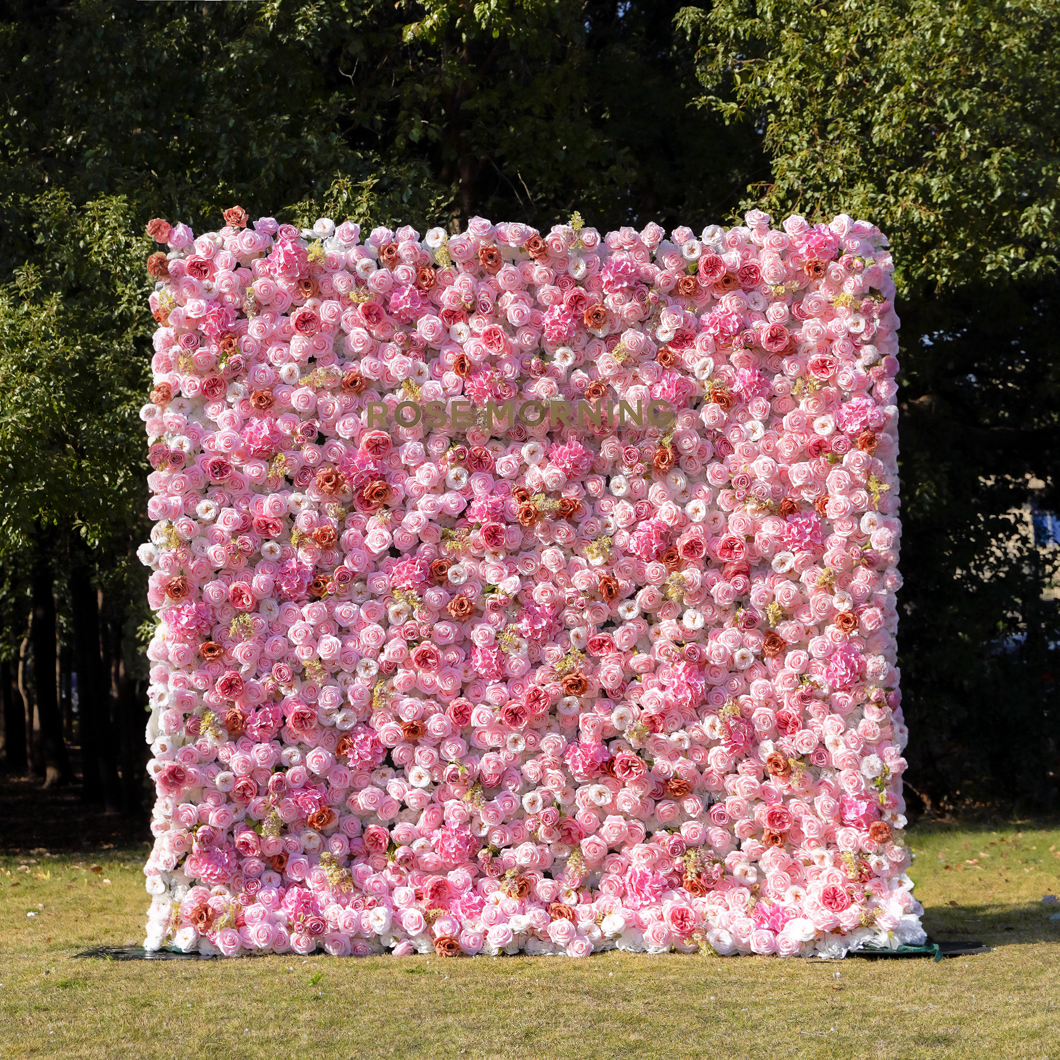 Gabrielle 5D 2023 New Fabric Artificial rolling up curtain flower wall Rose Morning