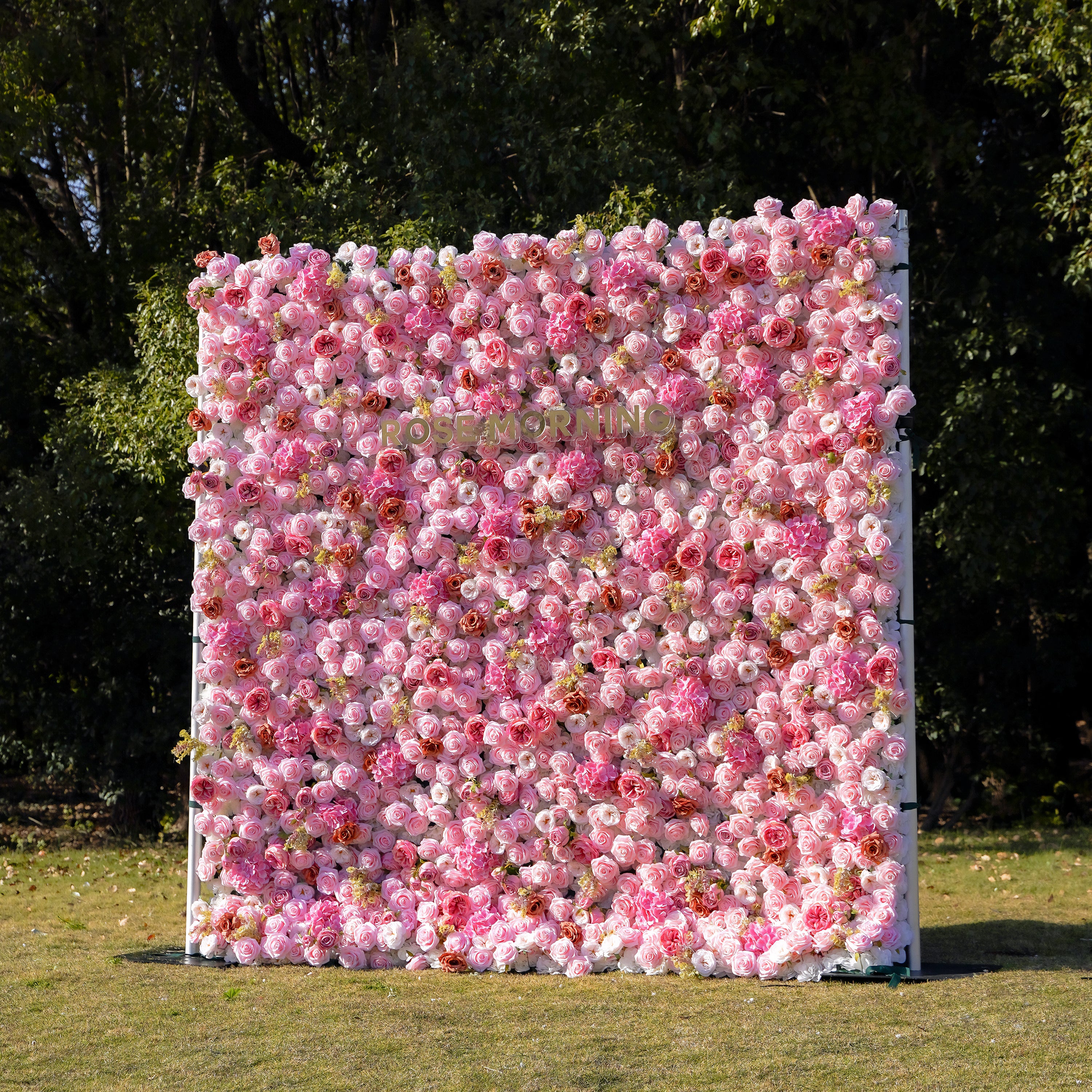 Gabrielle 5D 2023 New Fabric Artificial rolling up curtain flower wall Rose Morning