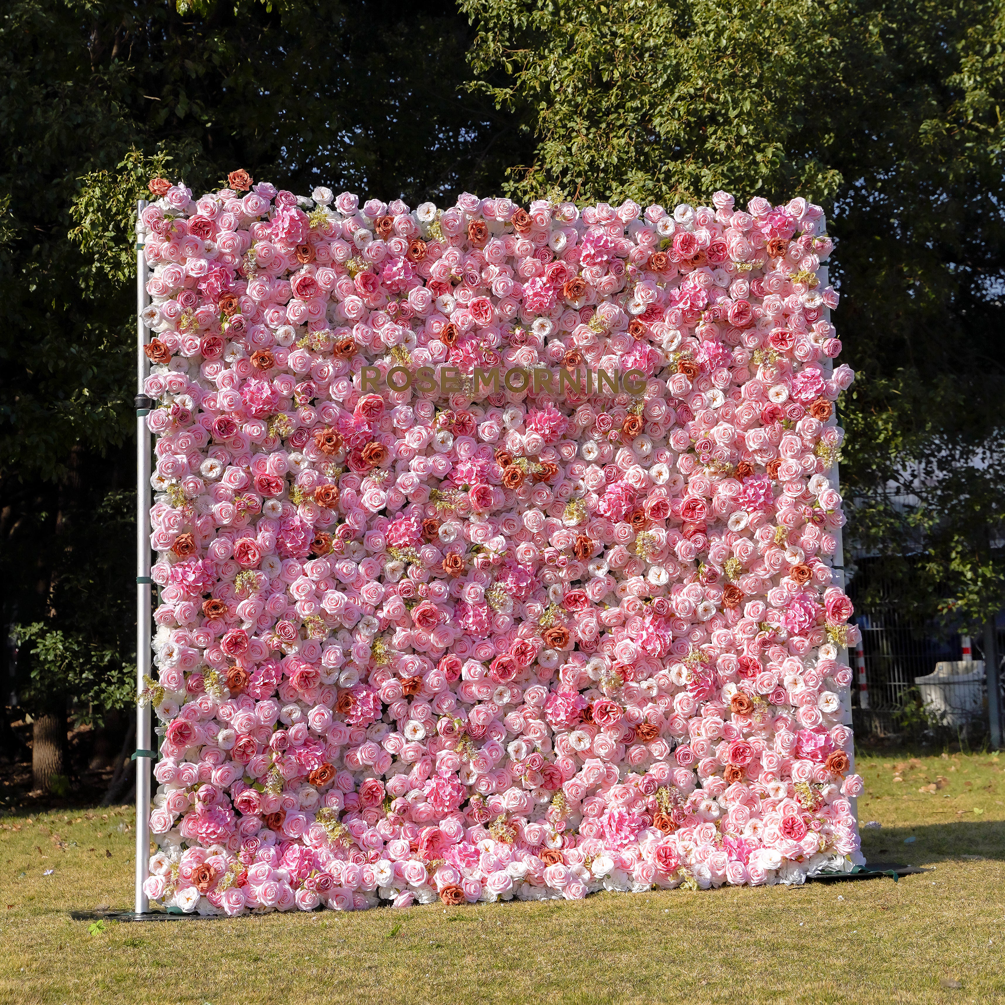 Gabrielle 5D 2023 New Fabric Artificial rolling up curtain flower wall Rose Morning