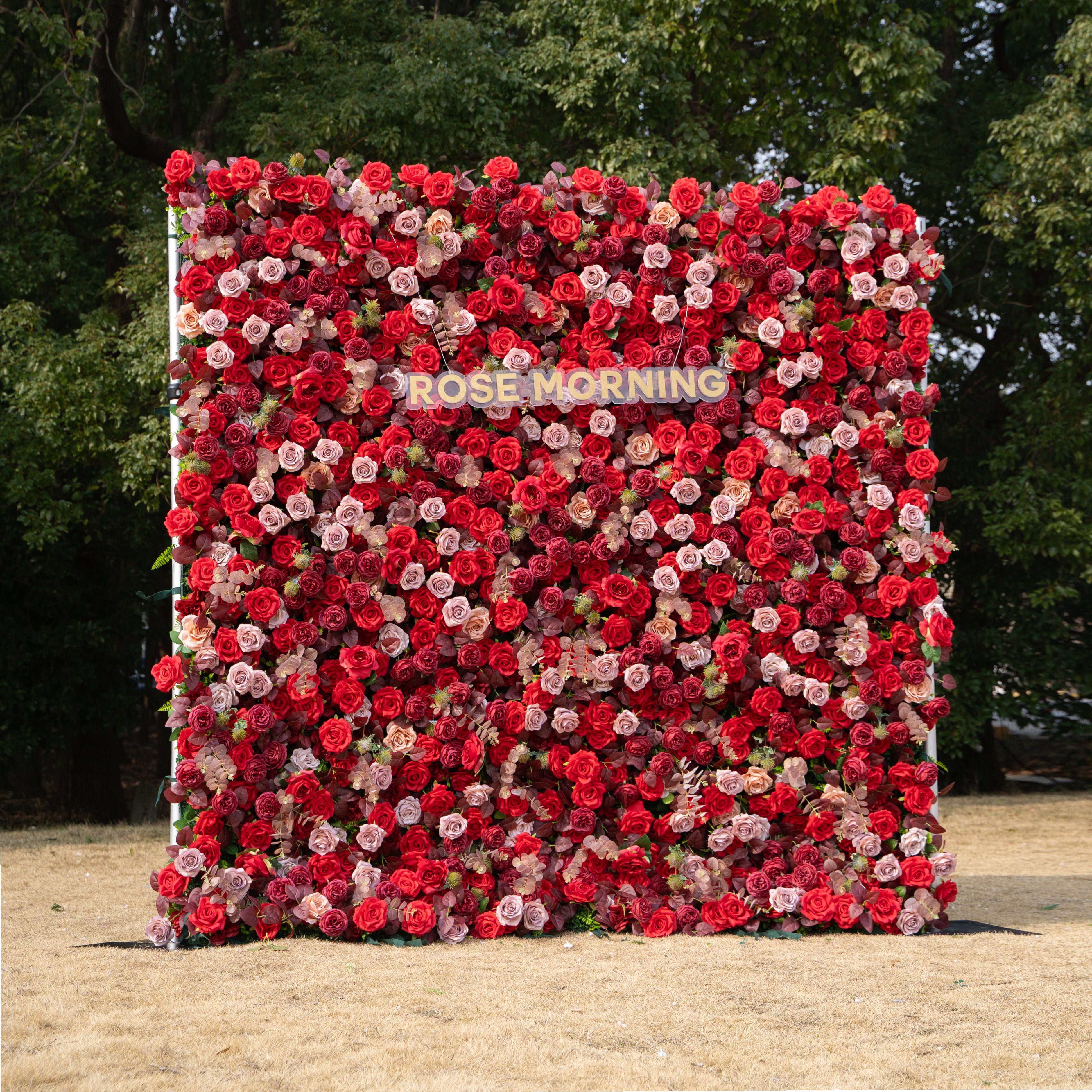 Grazie:5D Fabric Artificial rolling up curtain flower wall