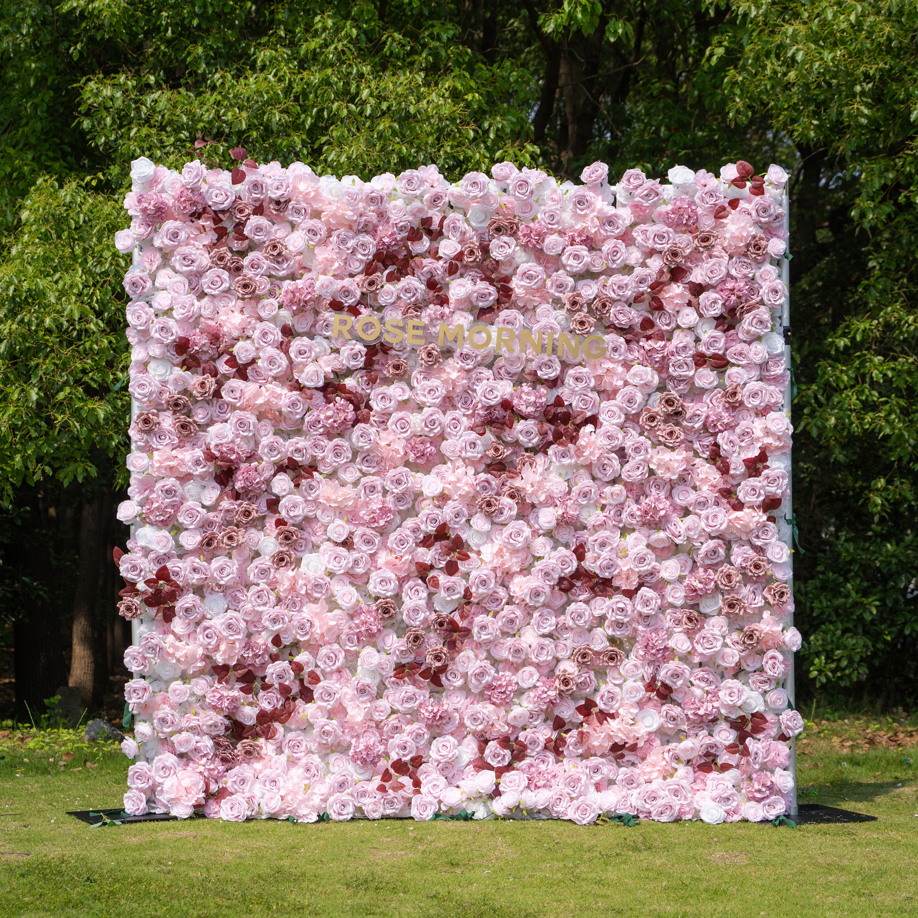 Hush:4D Fabric Artificial zip up curtain flower wall 8ft*8ft