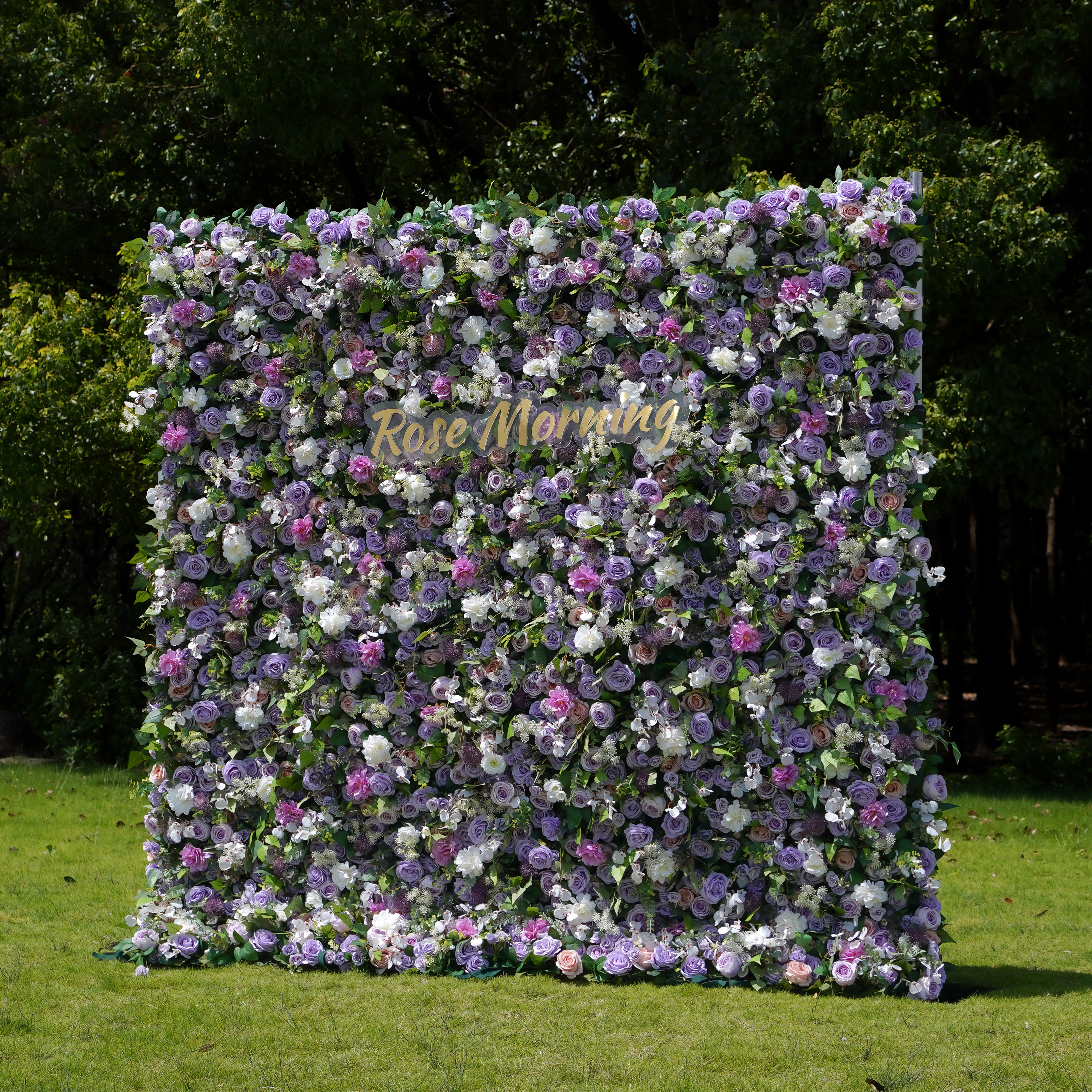 Isabella:5D 2023 New Fabric Artificial Flower Wall Rolling Up Curtain Flower Wall-R137 Rose Morning