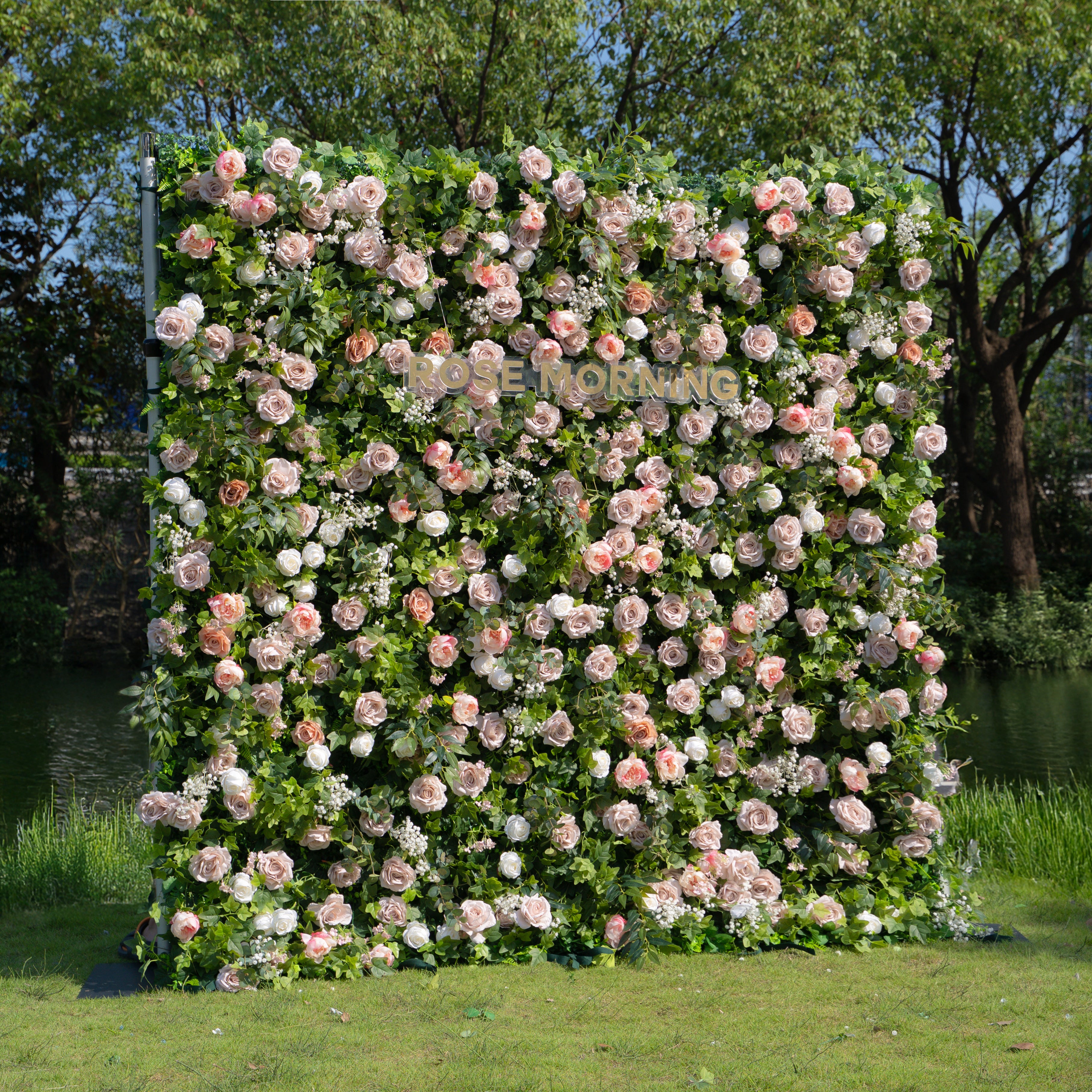 Joel:4D Fabric Artificial rolling up curtain flower wall (Ready to ship)