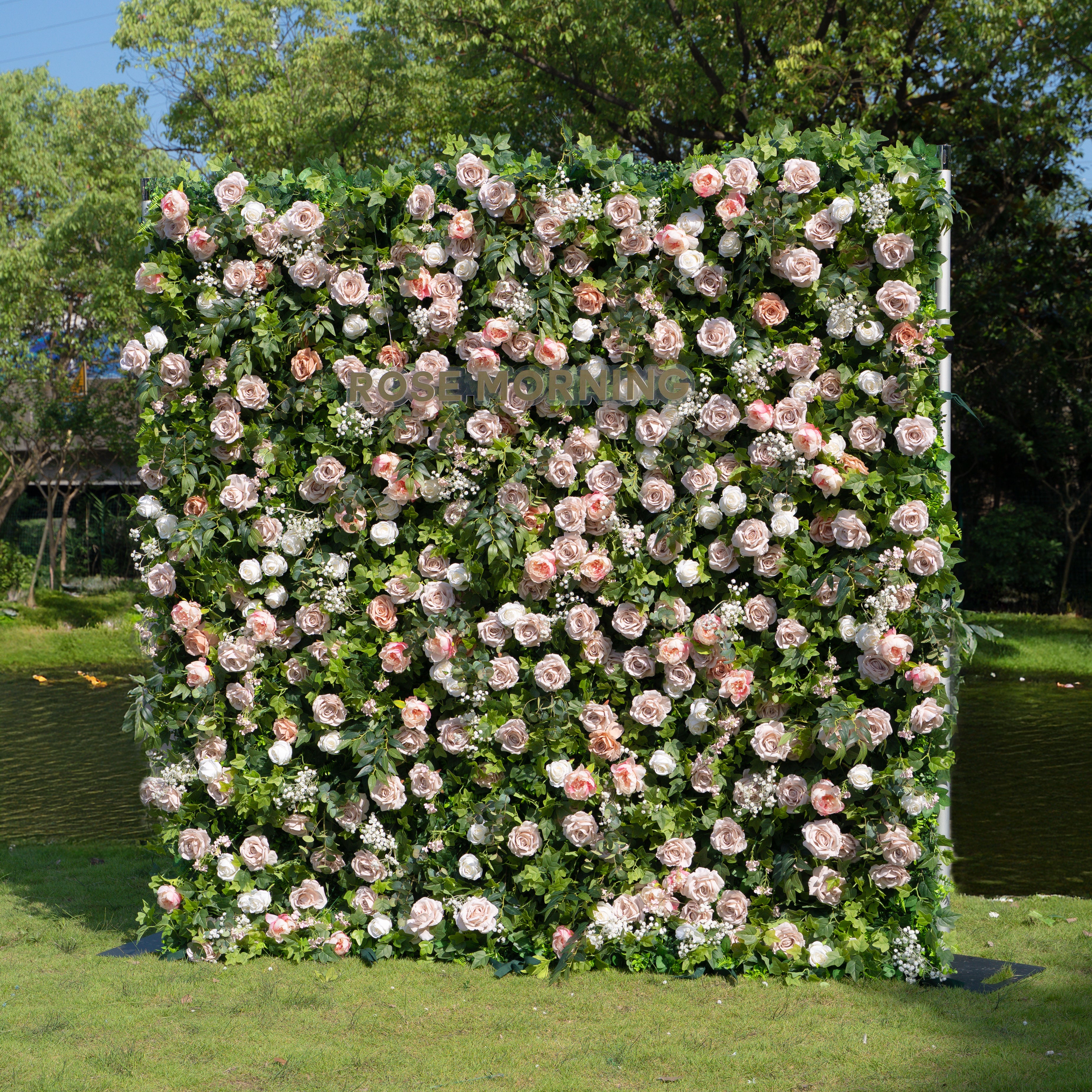 Joel:4D Fabric Artificial rolling up curtain flower wall (Ready to ship)