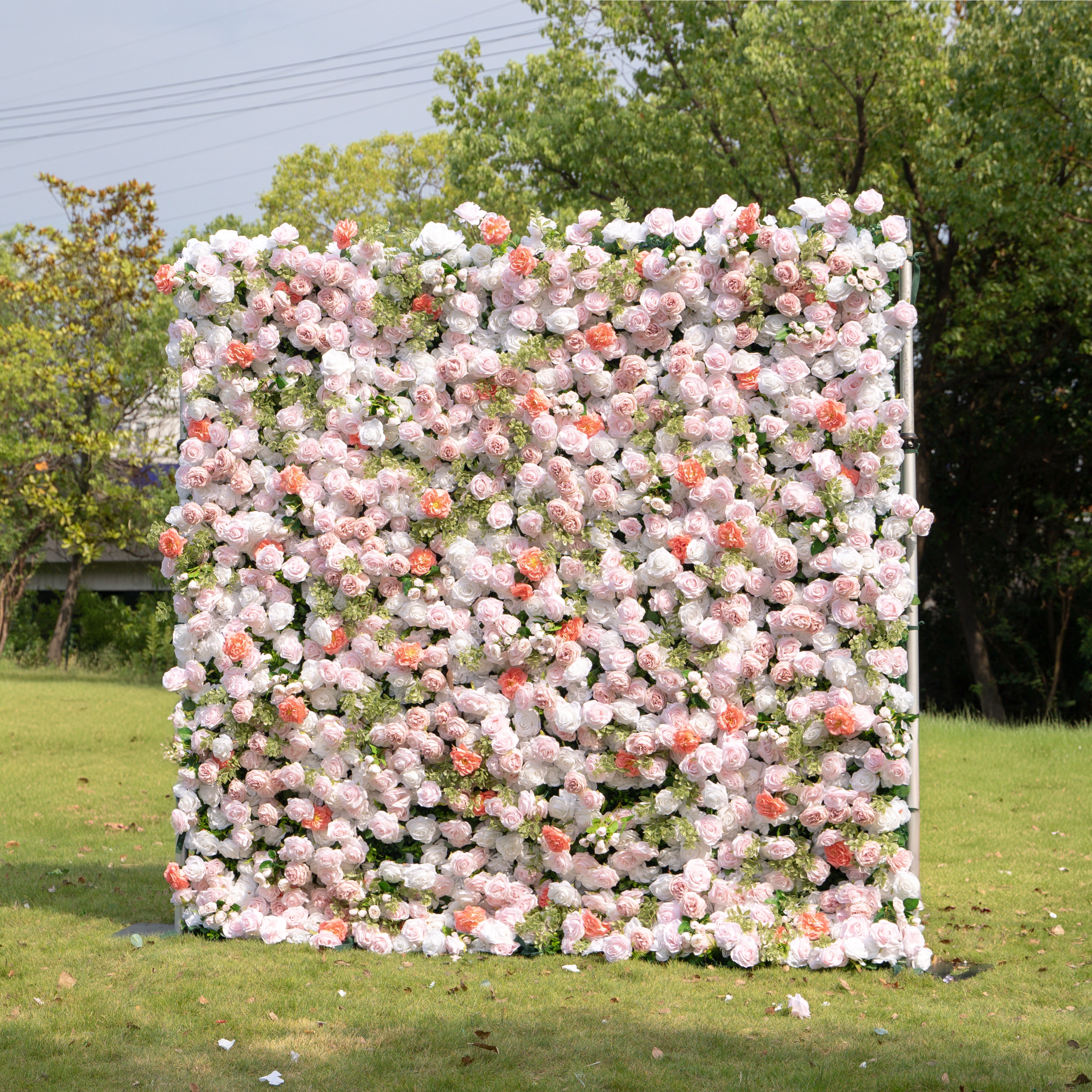 Kaisley:5D Fabric Artificial rolling up curtain flower wall