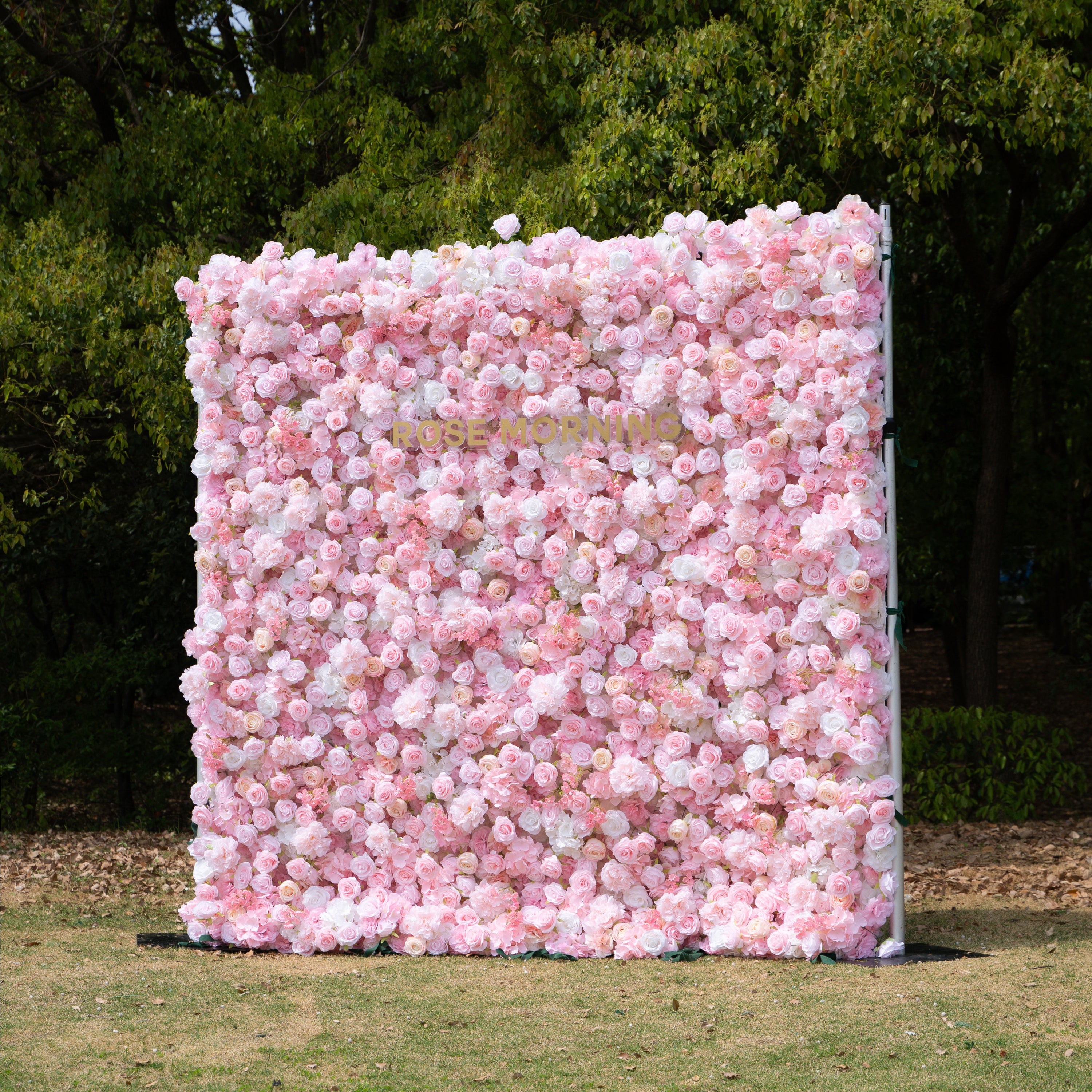 Kissing:5D Elegant Pink and White 5D Fabric Artificial Flower Rolling Curtain Perfect for Wedding & Event (Ready to Ship))