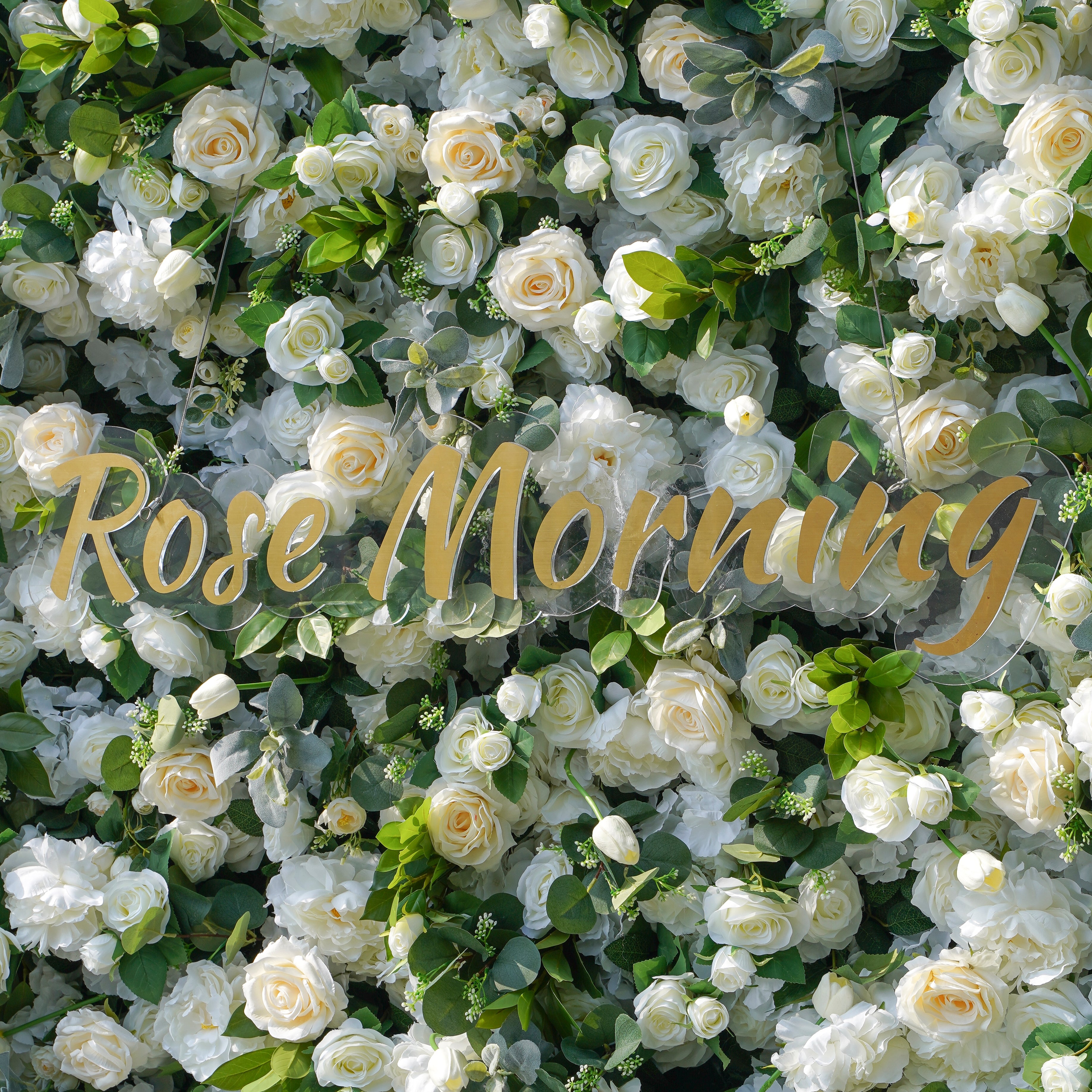 Rose Morning“The flower walls are made of artificial flowers in various colors, layered at different levels to create a lush, elegant and natural look. The exclusive zipper design and roll-up design make it easy to install and remove.”
