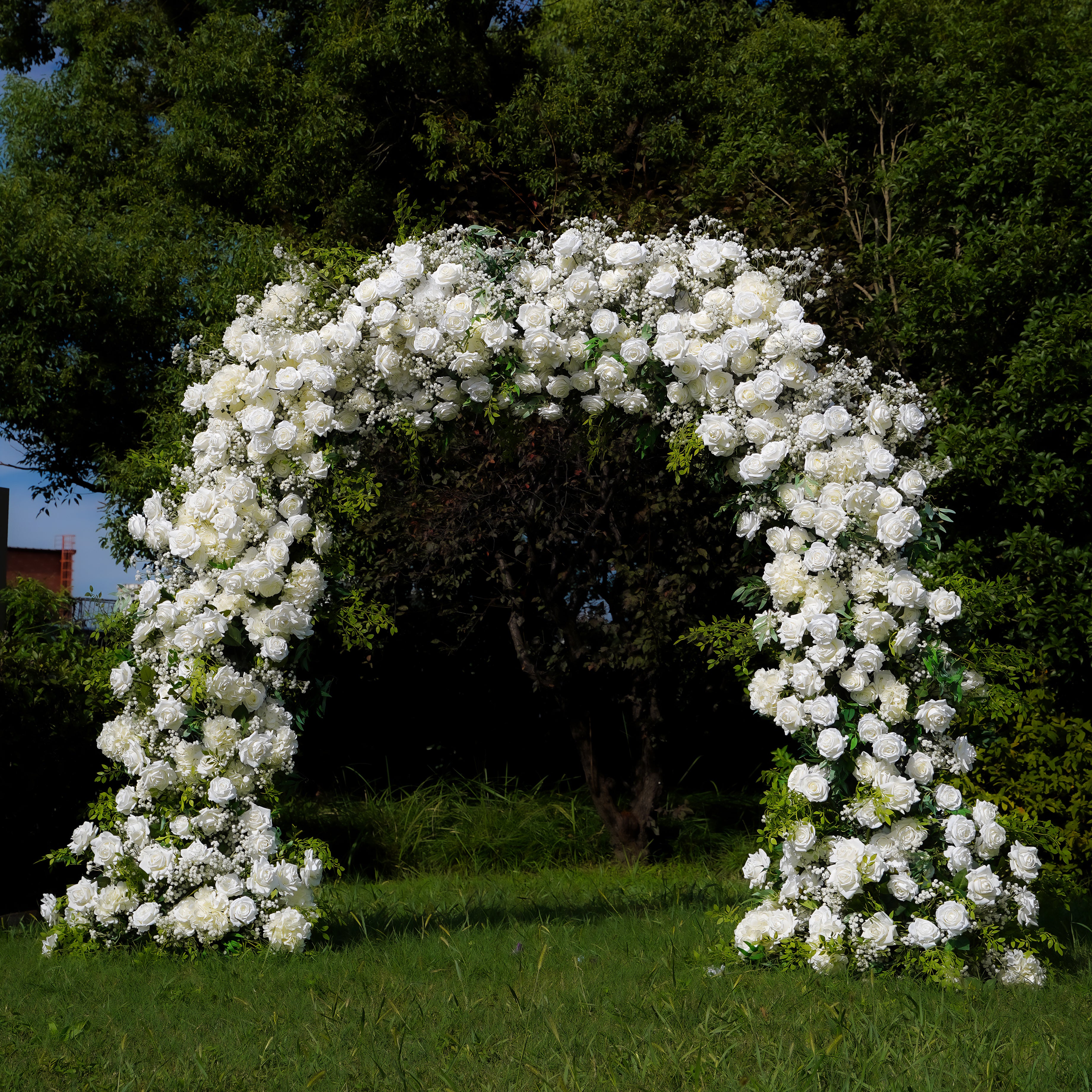 Layla:2023 New Wedding Party Background Floral Arch Decoration include Framet- R022 Rose Morning