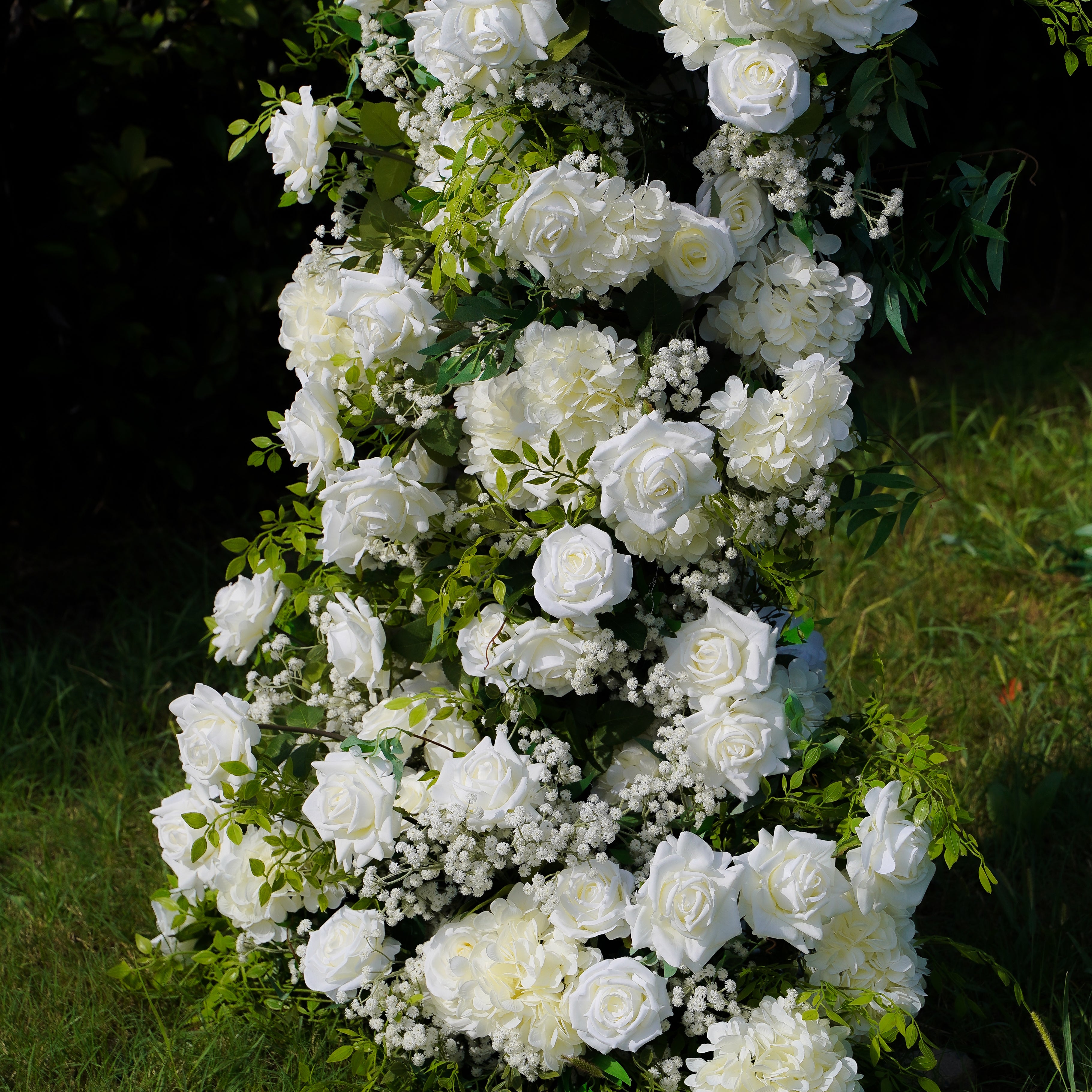 Layla:2023 New Wedding Party Background Floral Arch Decoration include Framet- R022 Rose Morning
