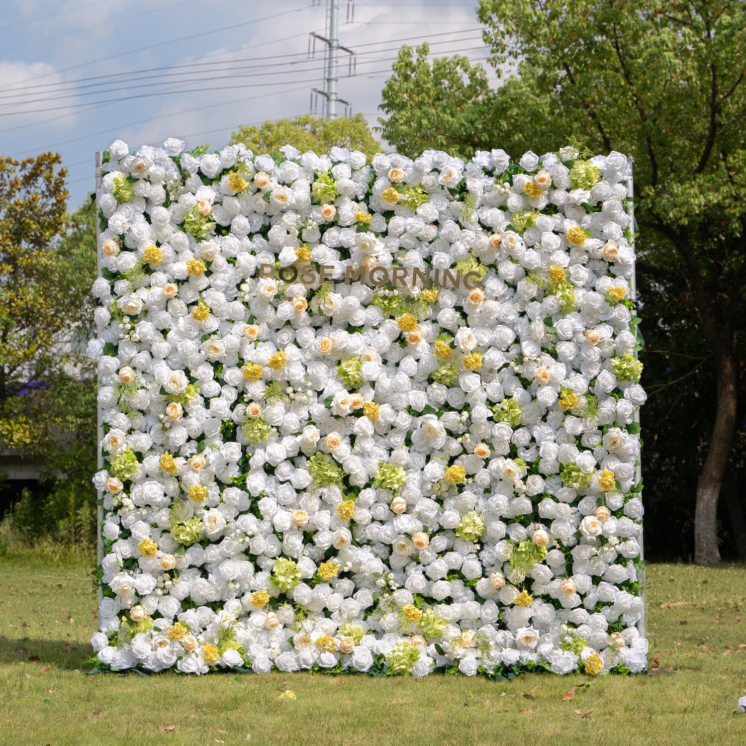 Lesly:3D Fabric Artificial rolling up curtain flower wall