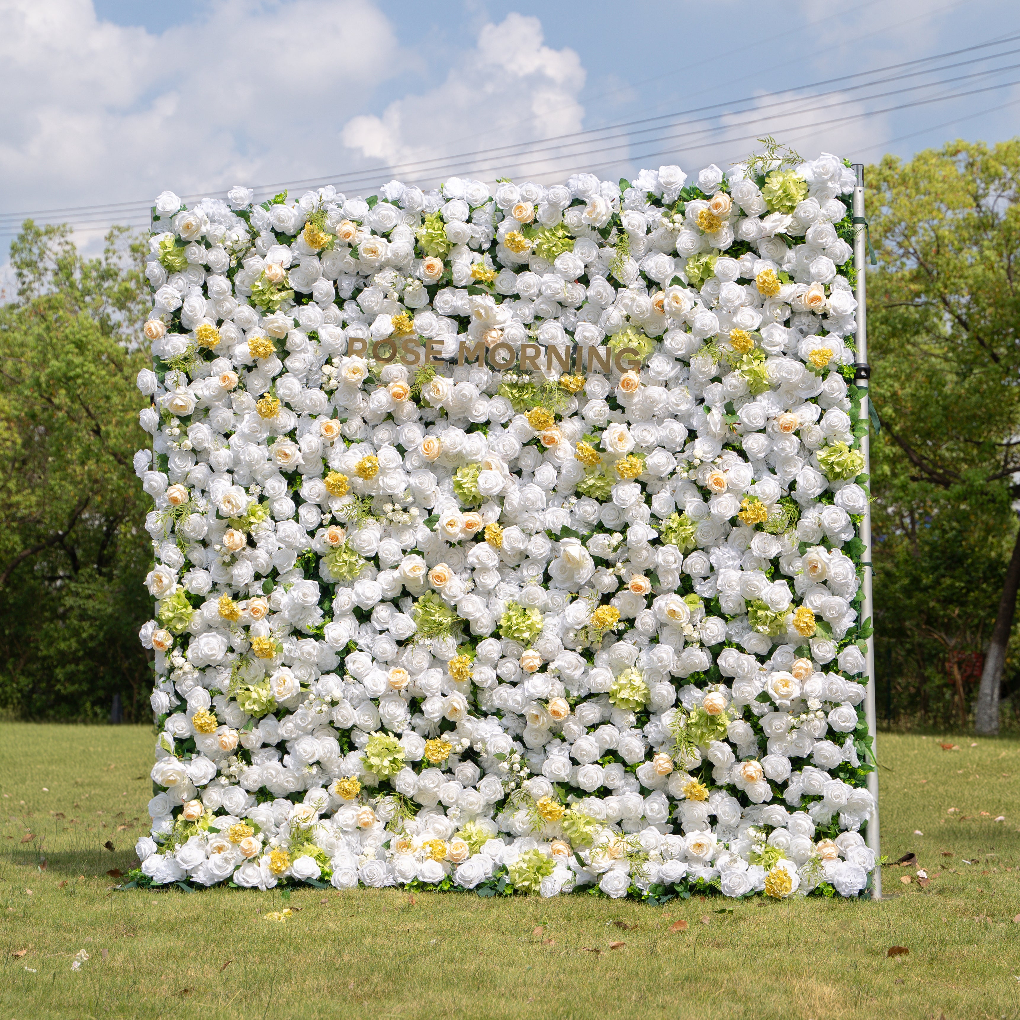 Lesly:3D Fabric Artificial rolling up curtain flower wall