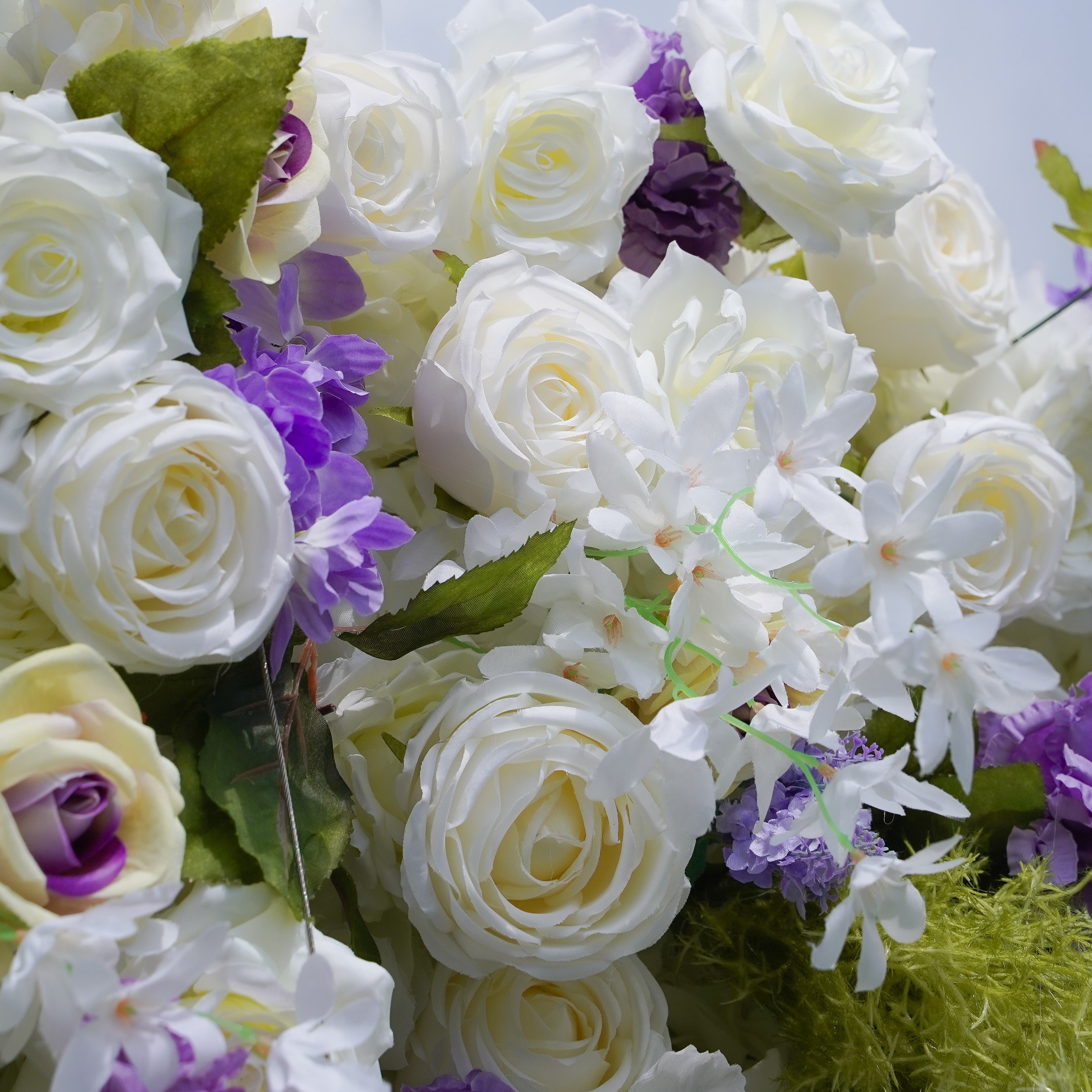 Lilianne: 5D Fabric Artificial Rolling up Flower Wall Curtain Flower Wall R962 - 8ft*8ft Rose Morning