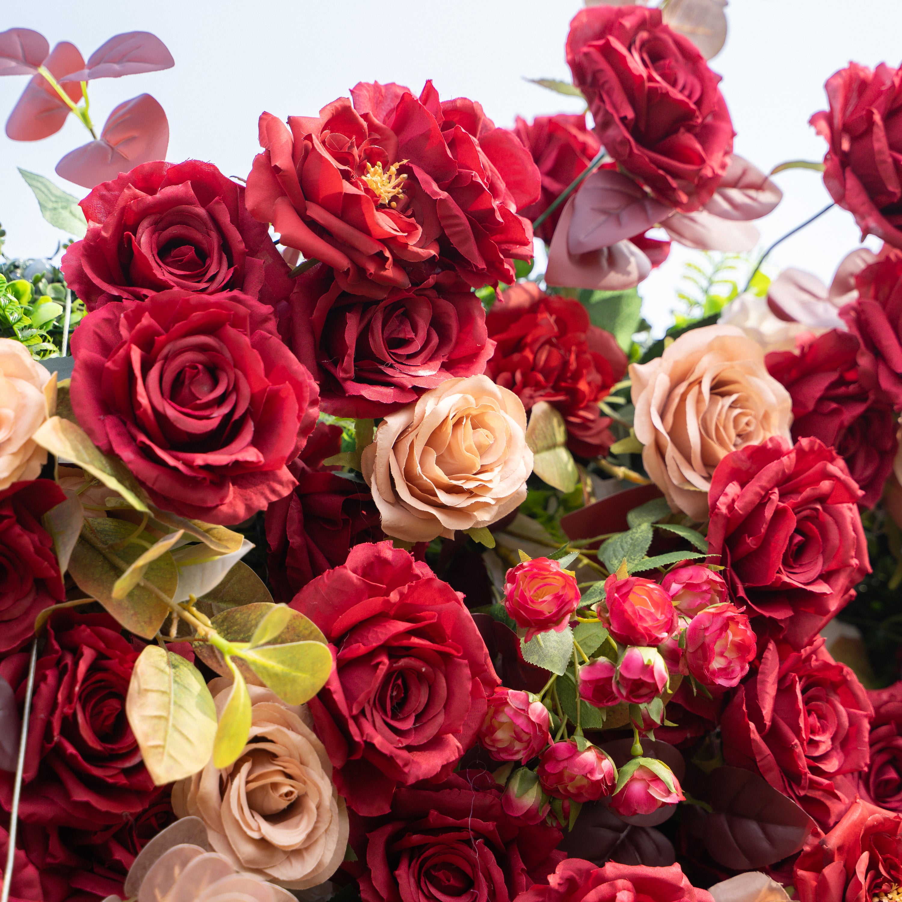 litchi:5D Fabric Artificial zip up curtain flower wall + Free Flower Stand(Ready to ship-Only USA)