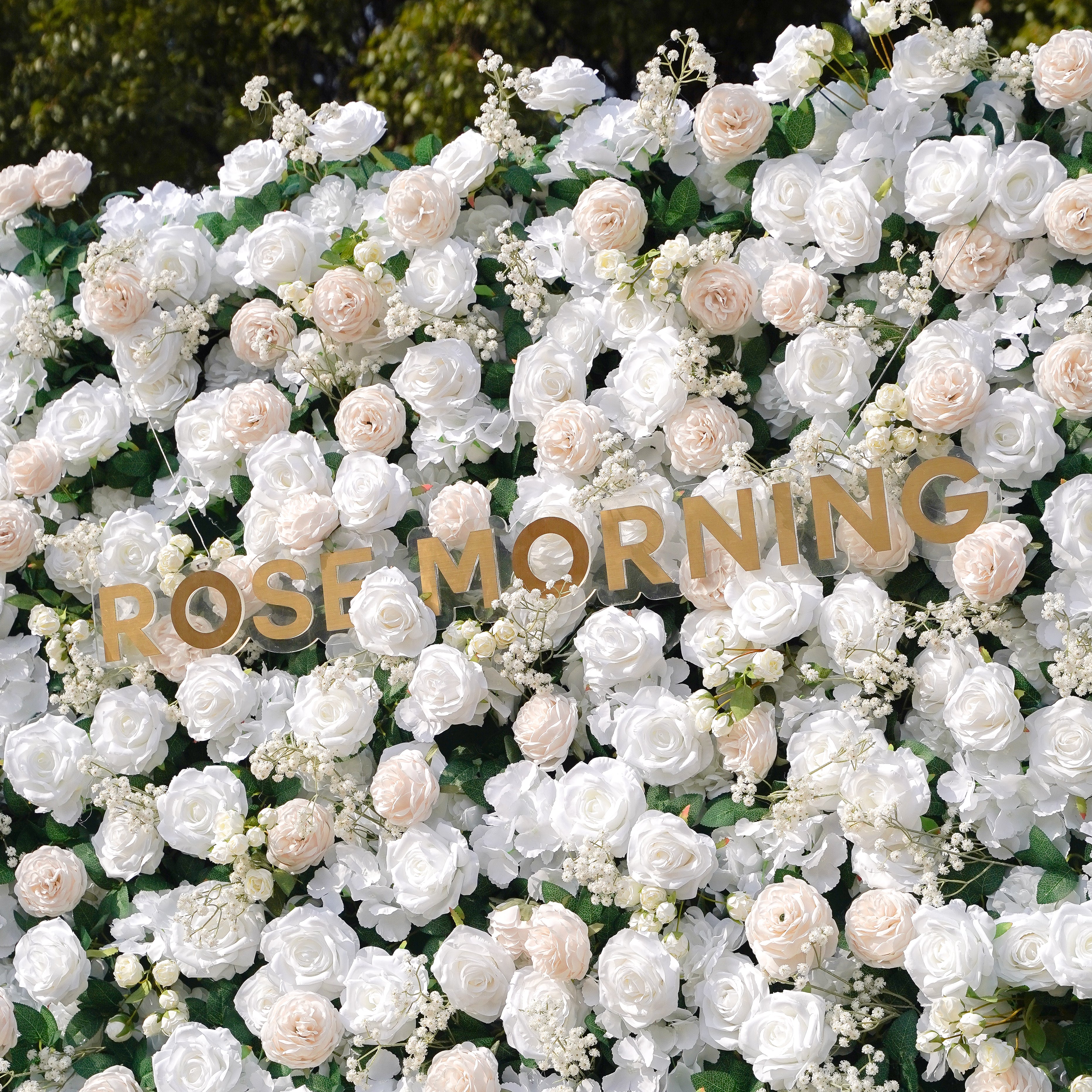 Love: Fabric Artificial zip up curtain flower wall 8ft*8ft Rose Morning