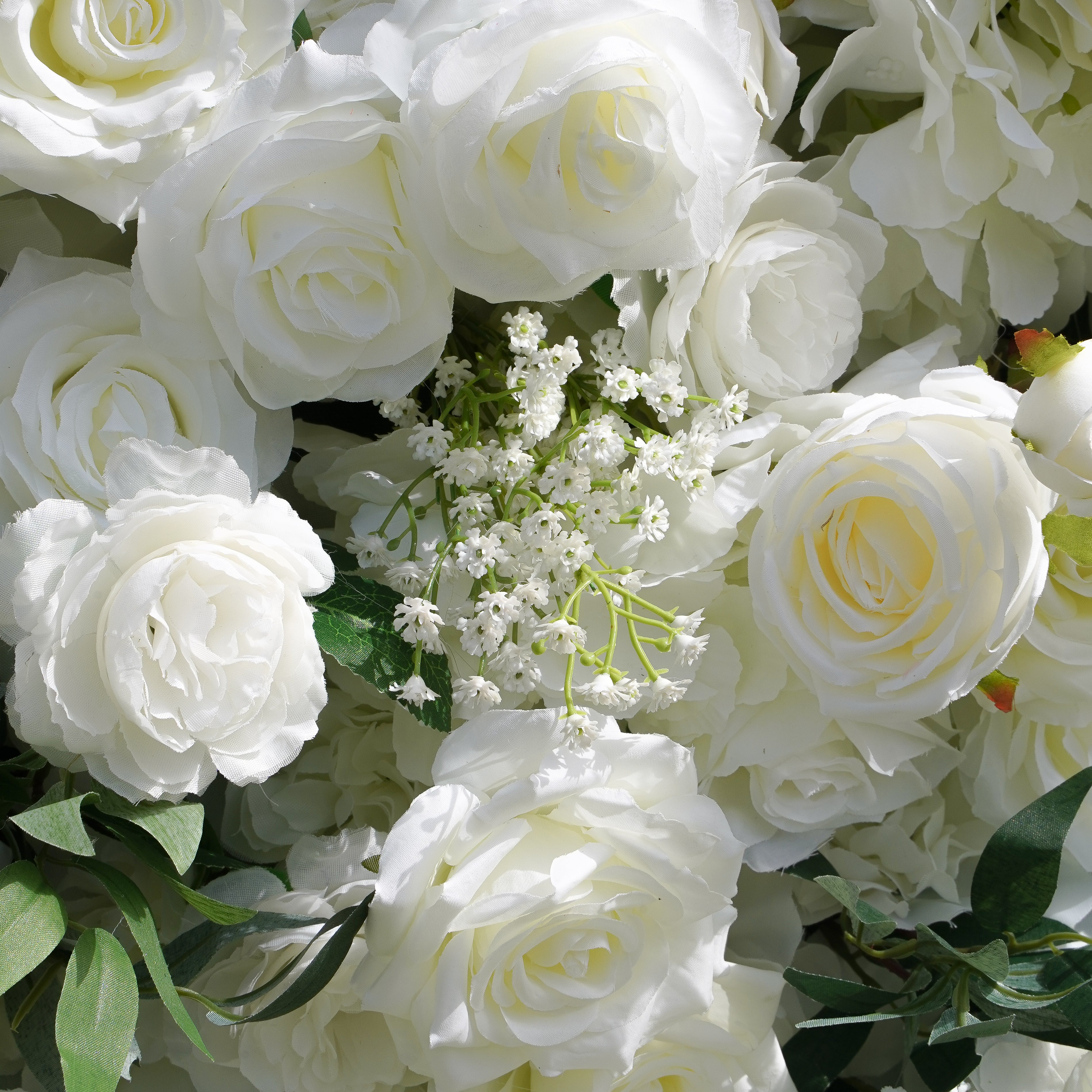 Rose Morning“The flower walls are made of artificial flowers in various colors, layered at different levels to create a lush, elegant and natural look. The exclusive zipper design and roll-up design make it easy to install and remove.”