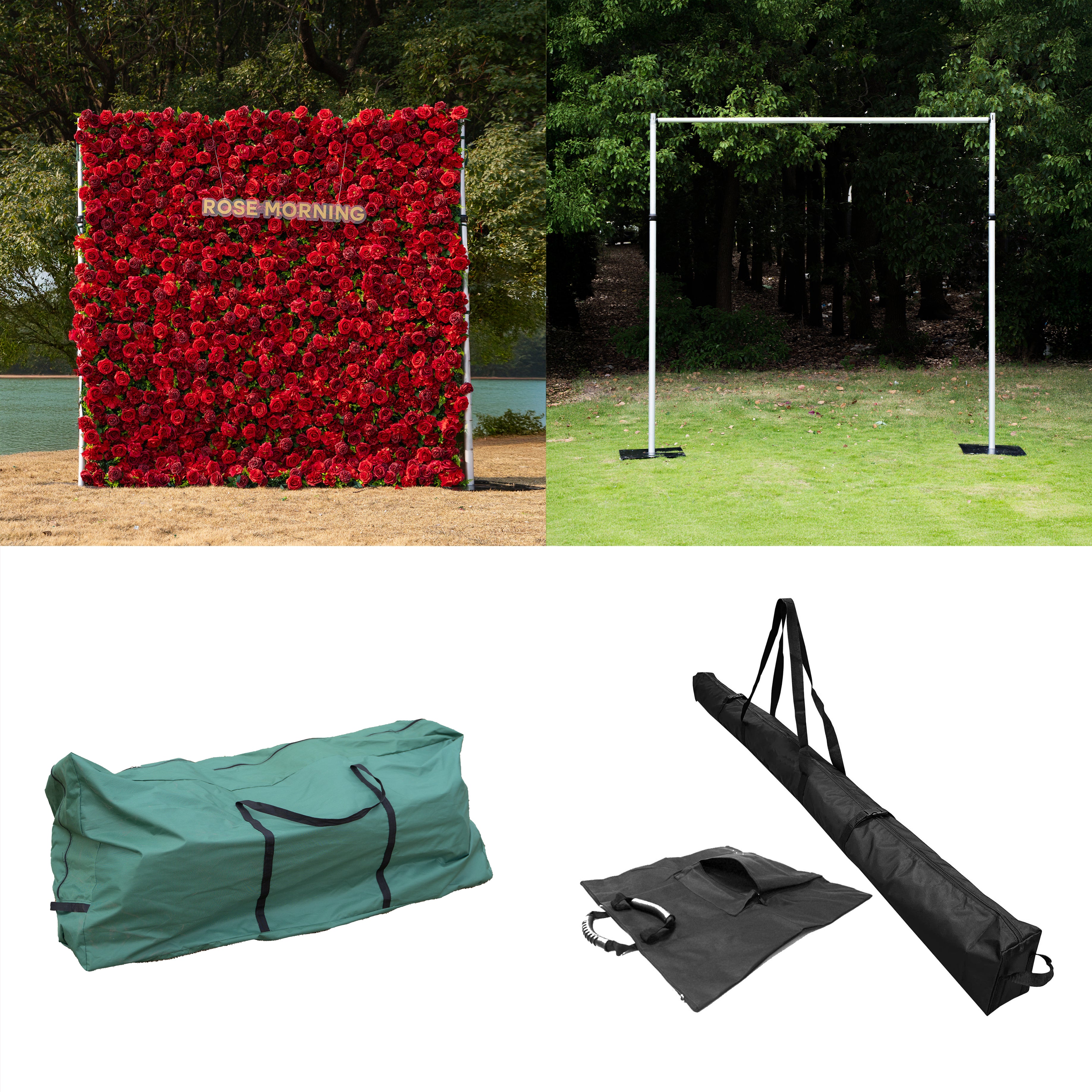 Bundle Sets Luna: 1 flower wall + 1 Flower Wall Stand + 1 Pipe Bag Base Bag + 1 Storage Bag