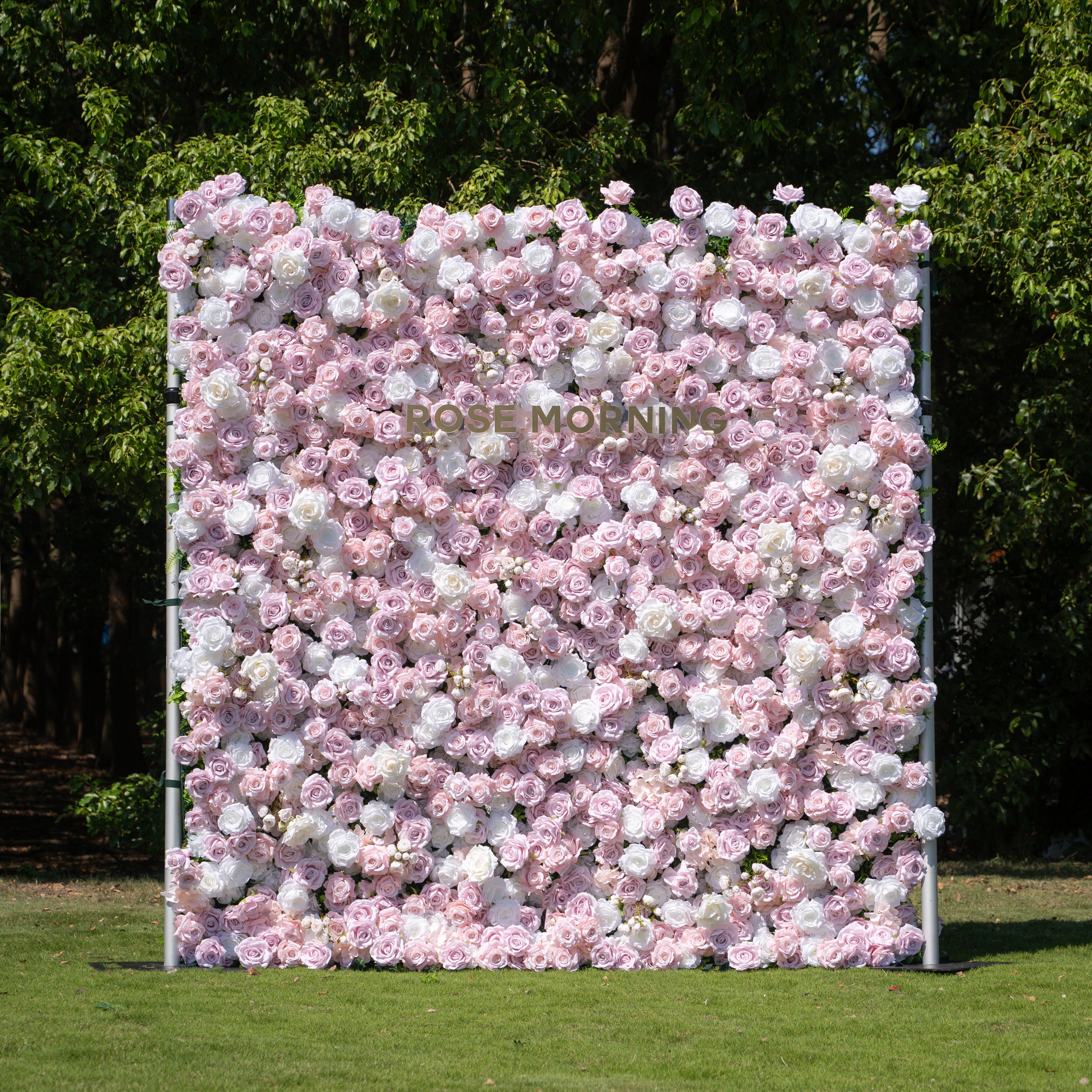 Macarons:4D Fabric Artificial zip up curtain flower wall 8ft*8ft