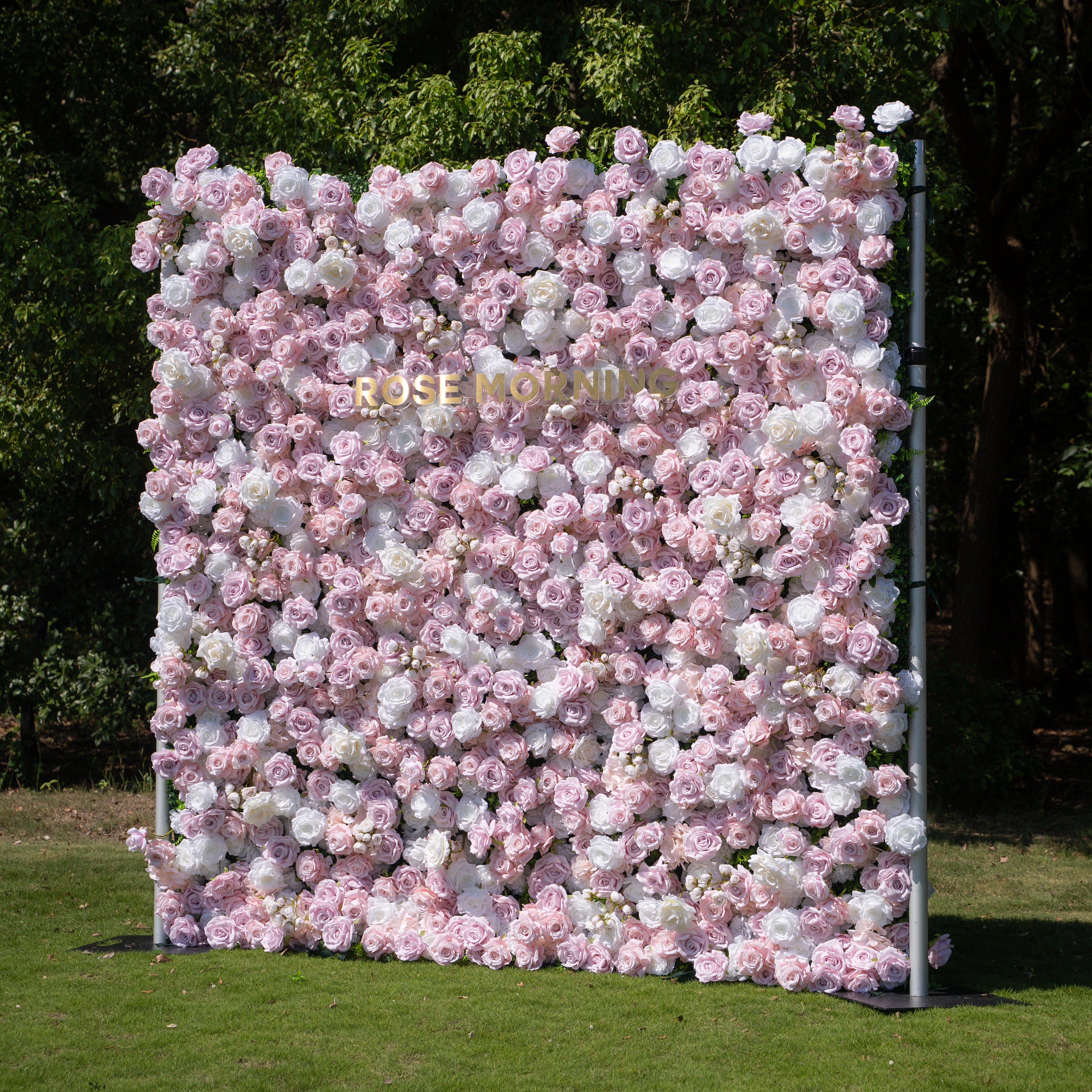 Macarons:4D Fabric Artificial zip up curtain flower wall 8ft*8ft
