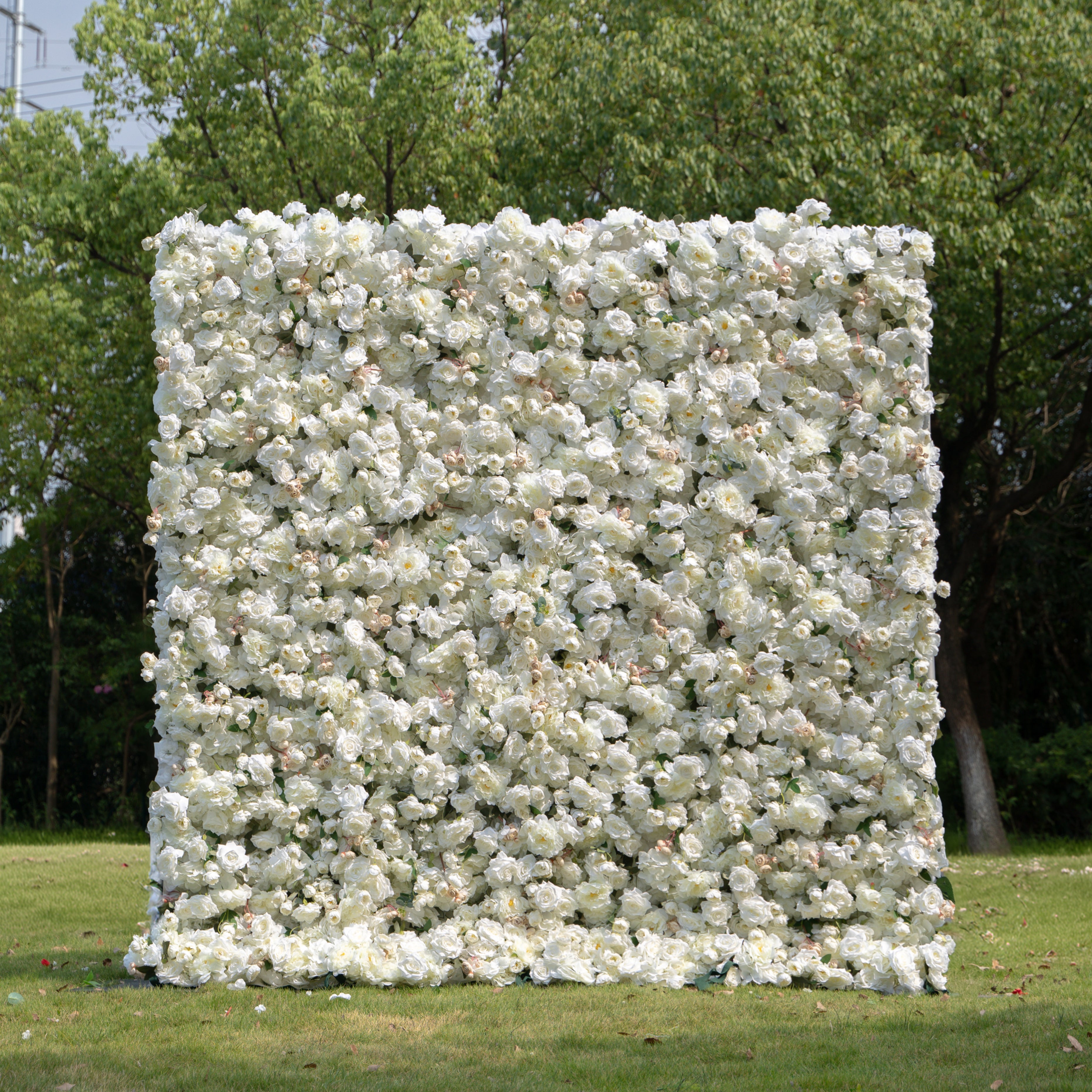 Marainne:5D Fabric Artificial rolling up curtain flower wall
