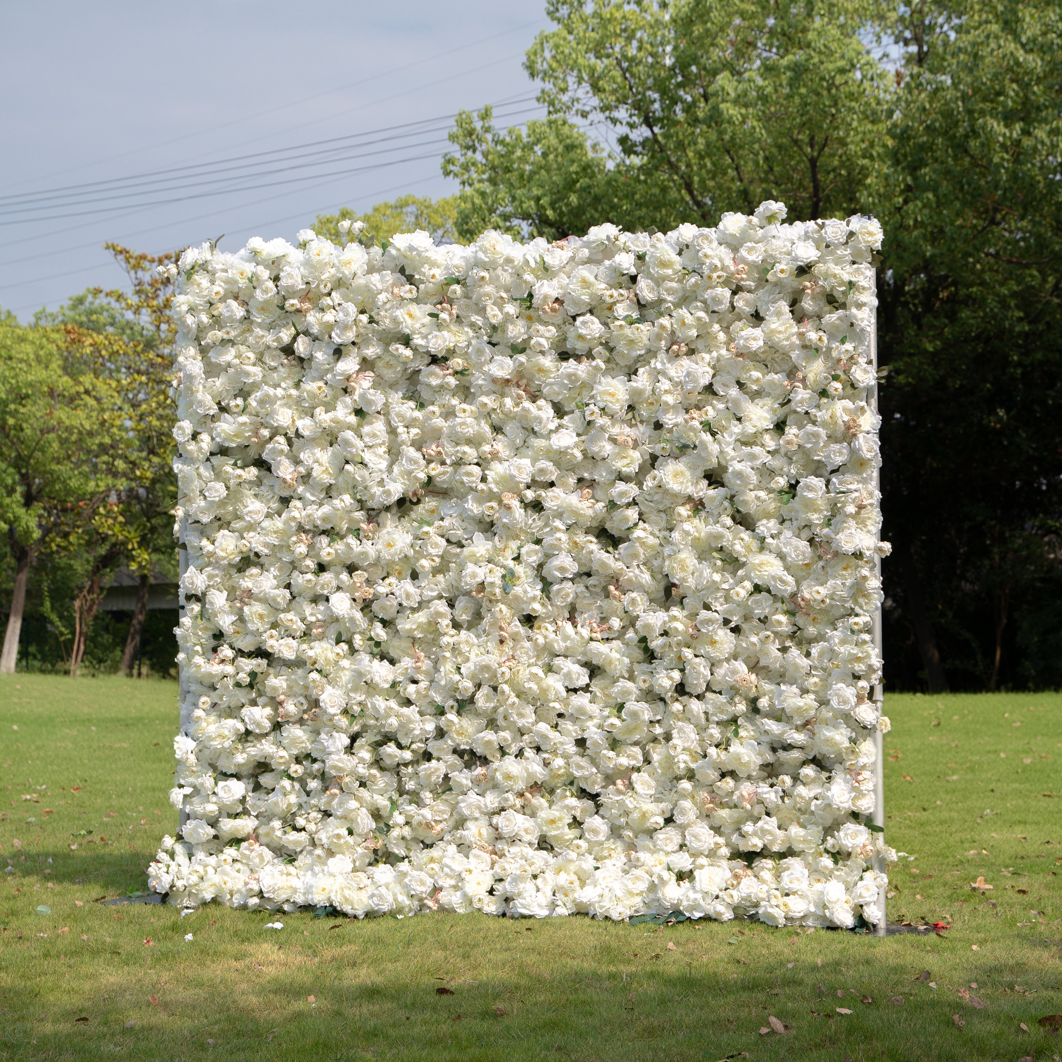 Marainne:5D Fabric Artificial rolling up curtain flower wall