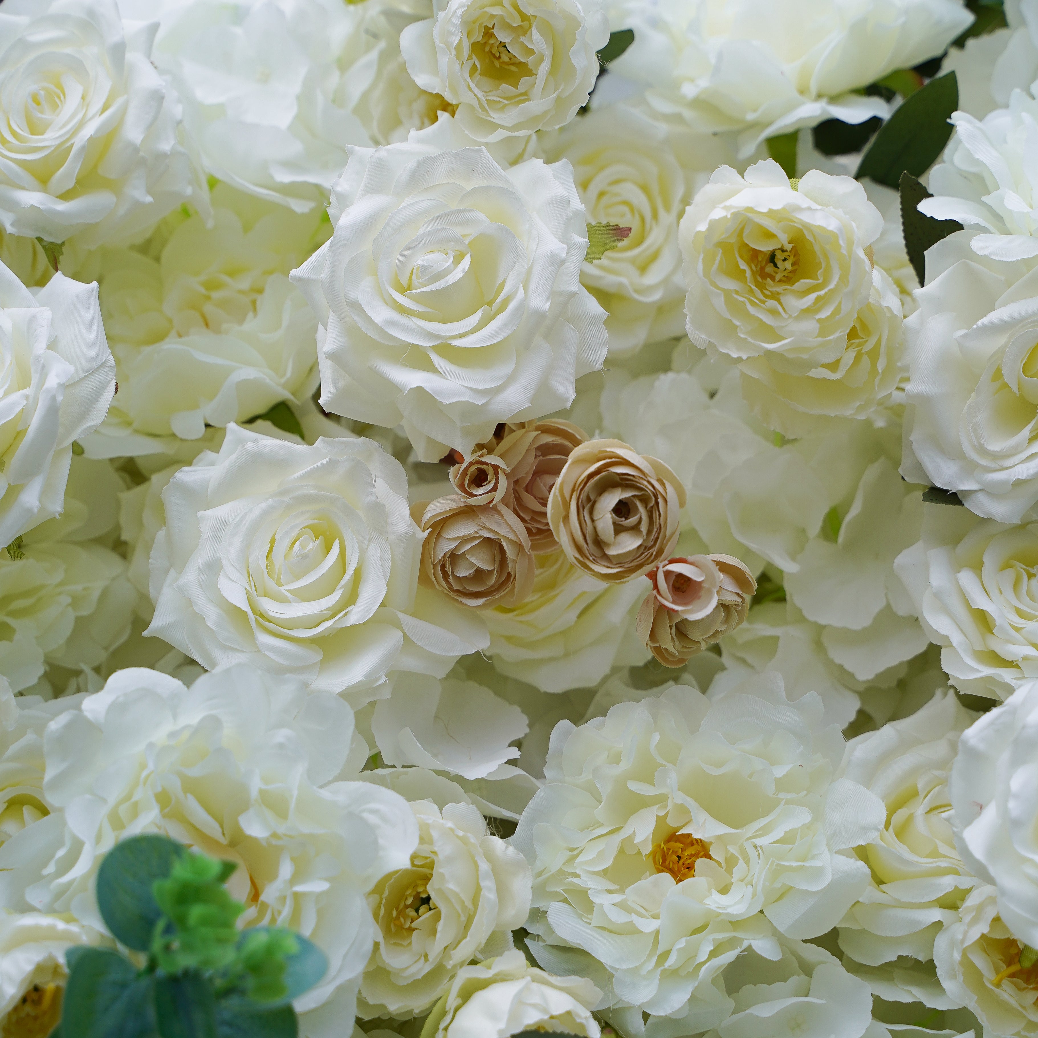 Marainne:5D Fabric Artificial Flower Wall Wedding Backdrop Rolling Up Curtain Flower Wall R099 - 8ft*8ft Rose Morning