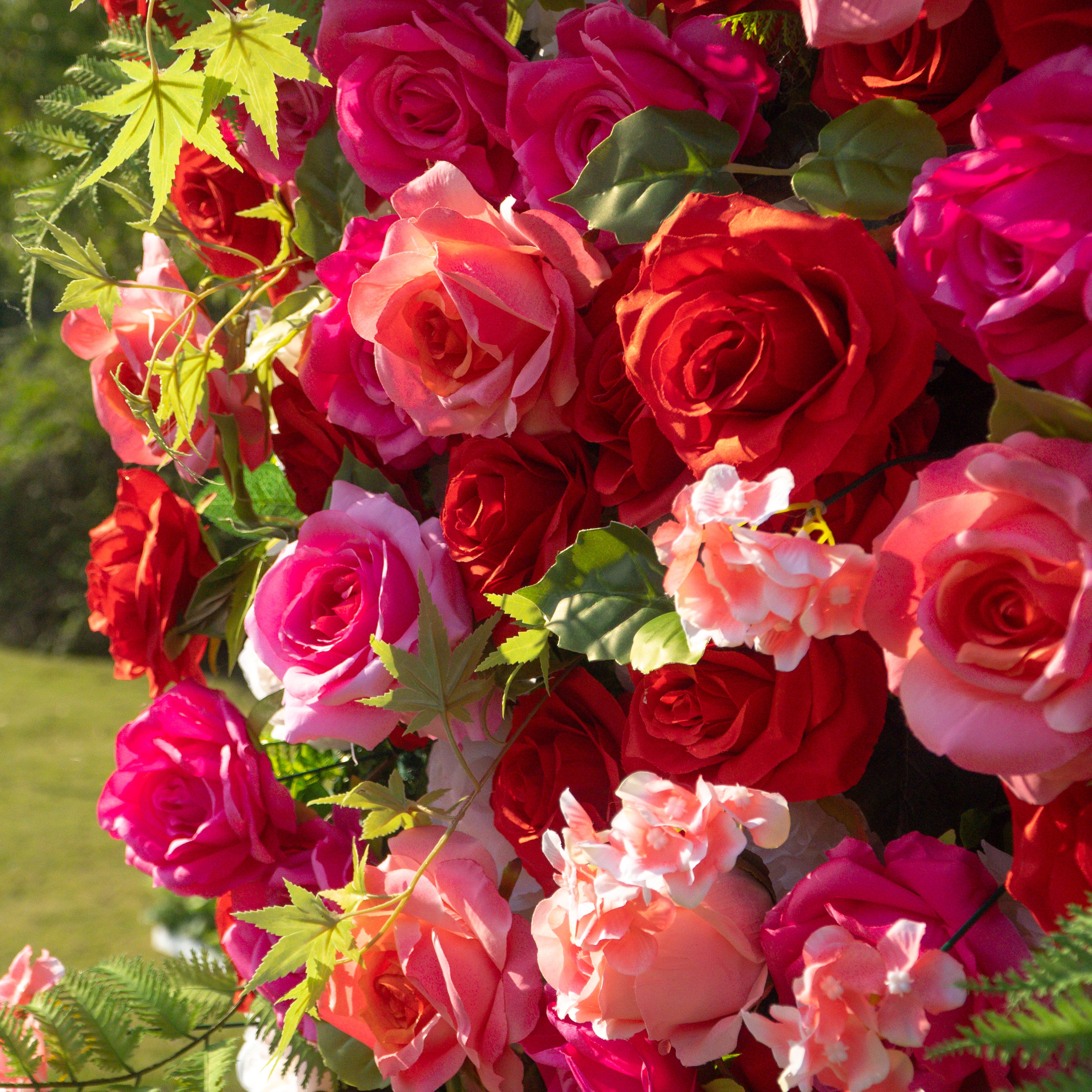 Margarita:5D Fabric Artificial rolling up curtain flower wall