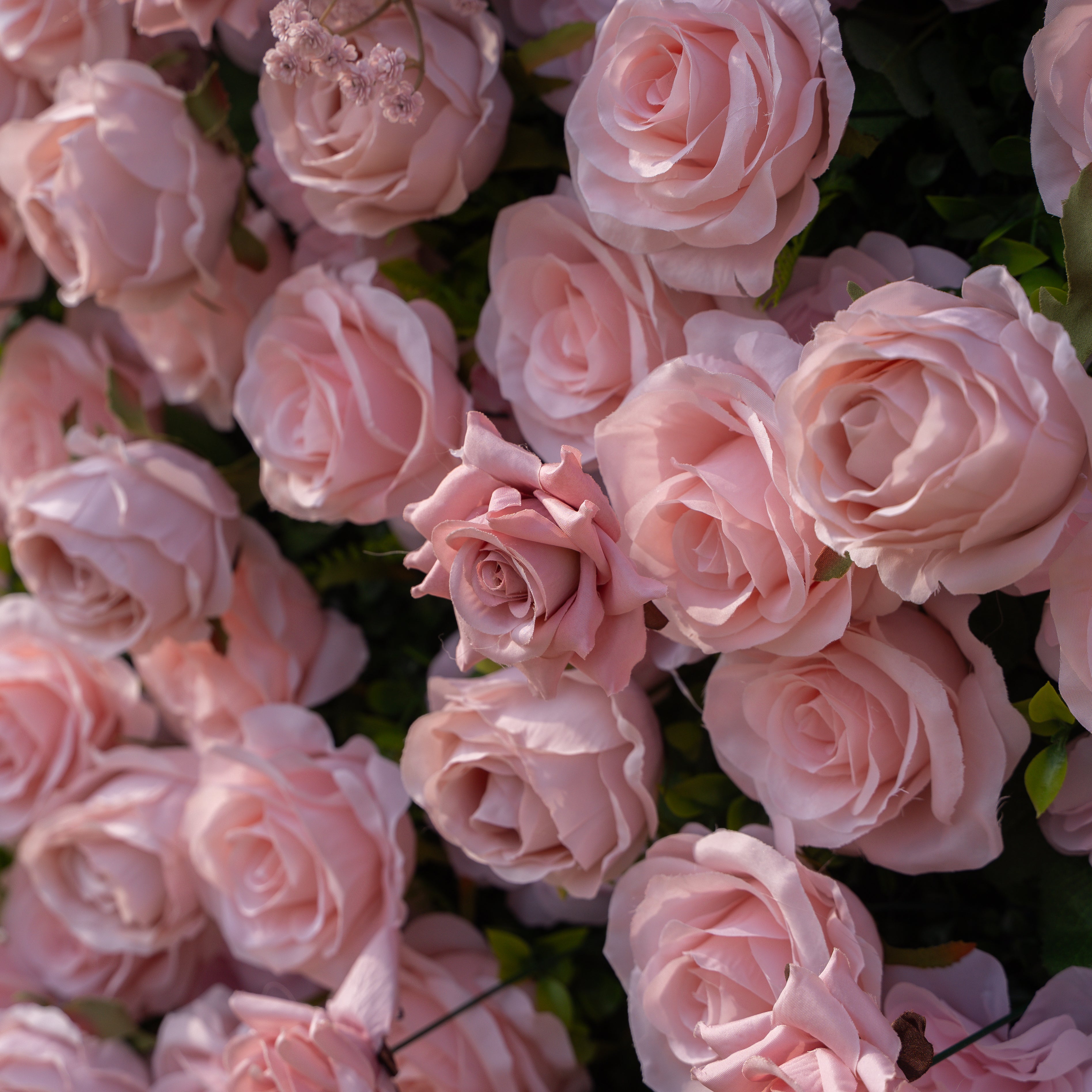 Maris: Luxury 3D Lavender & Blush Silk Rose Floral Wall Roll-Up Fabric Backdrop for Romantic Weddings & Bridal Showers