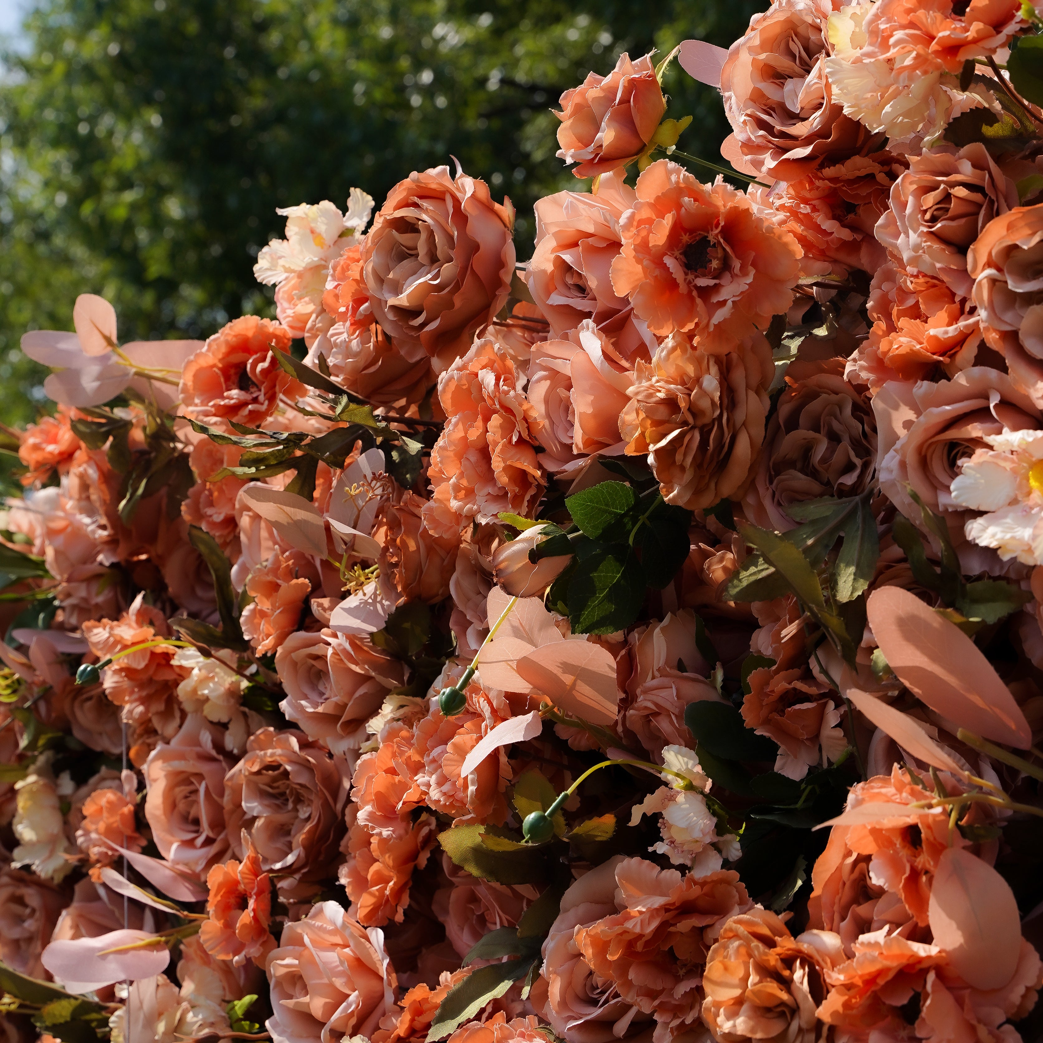Maven 5D Fabric Artificial rolling up curtain flower wall Rose Morning