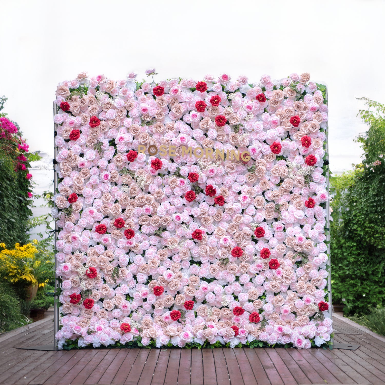 Maylee:5D Fabric Artificial rolling up curtain flower wall (Ready to ship) Rose Morning