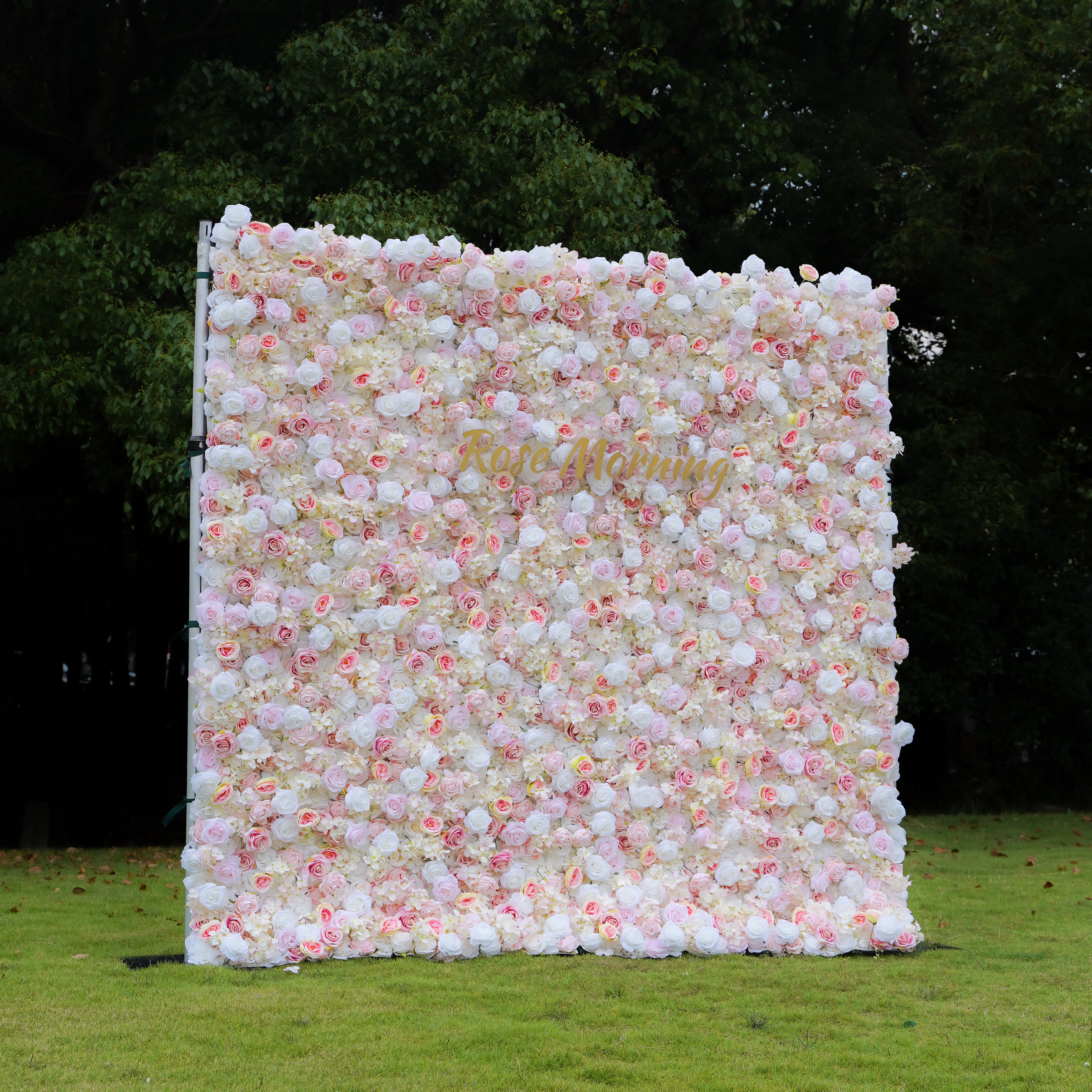 Rose Morning¡°The flower walls are made of artificial flowers in various colors, layered at different levels to create a lush, elegant and natural look. The exclusive zipper design and roll-up design make it easy to install and remove.¡±