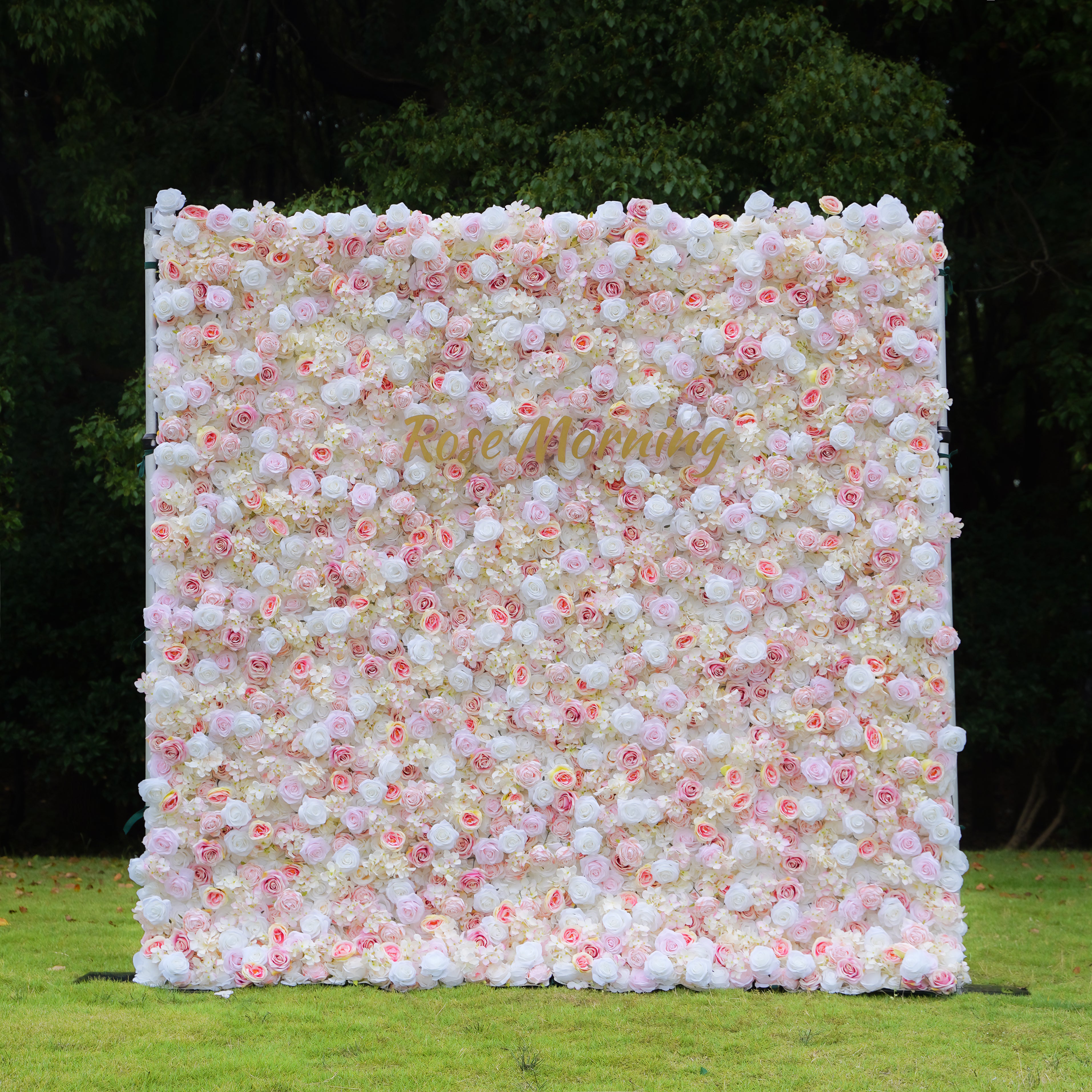 Rose Morning¡°The flower walls are made of artificial flowers in various colors, layered at different levels to create a lush, elegant and natural look. The exclusive zipper design and roll-up design make it easy to install and remove.¡±