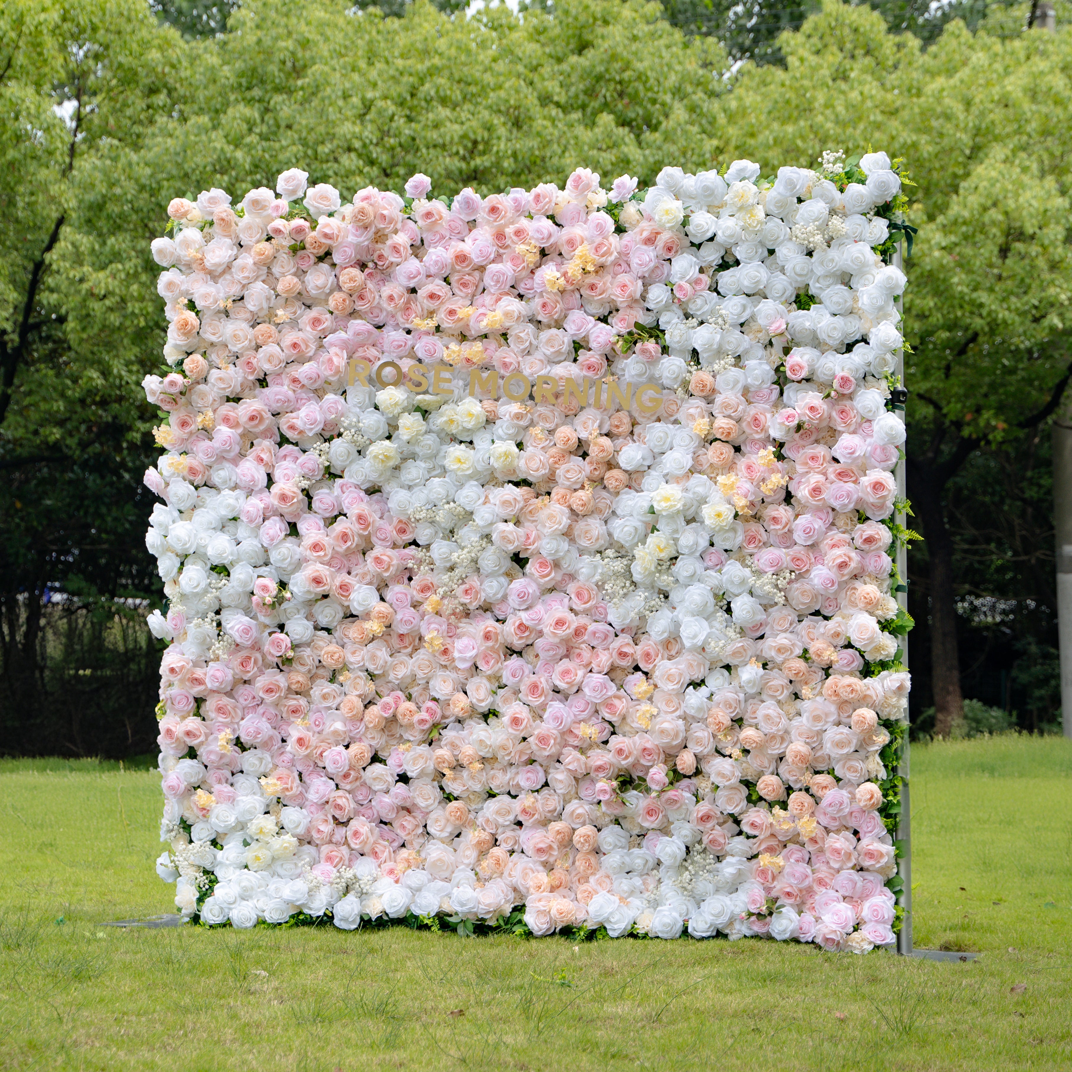 Melina:5D Fabric Artificial rolling up curtain flower wall (Ready to ship) Rose Morning