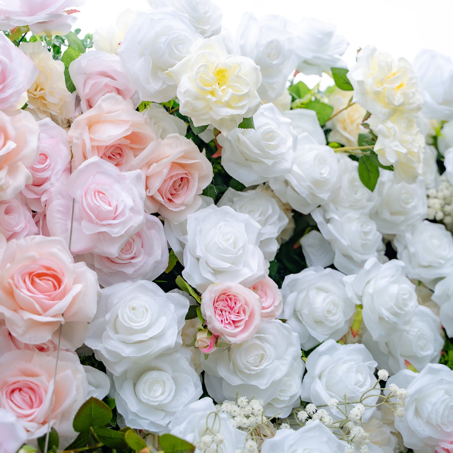 Melina:5D Fabric Artificial rolling up curtain flower wall (Ready to ship) Rose Morning