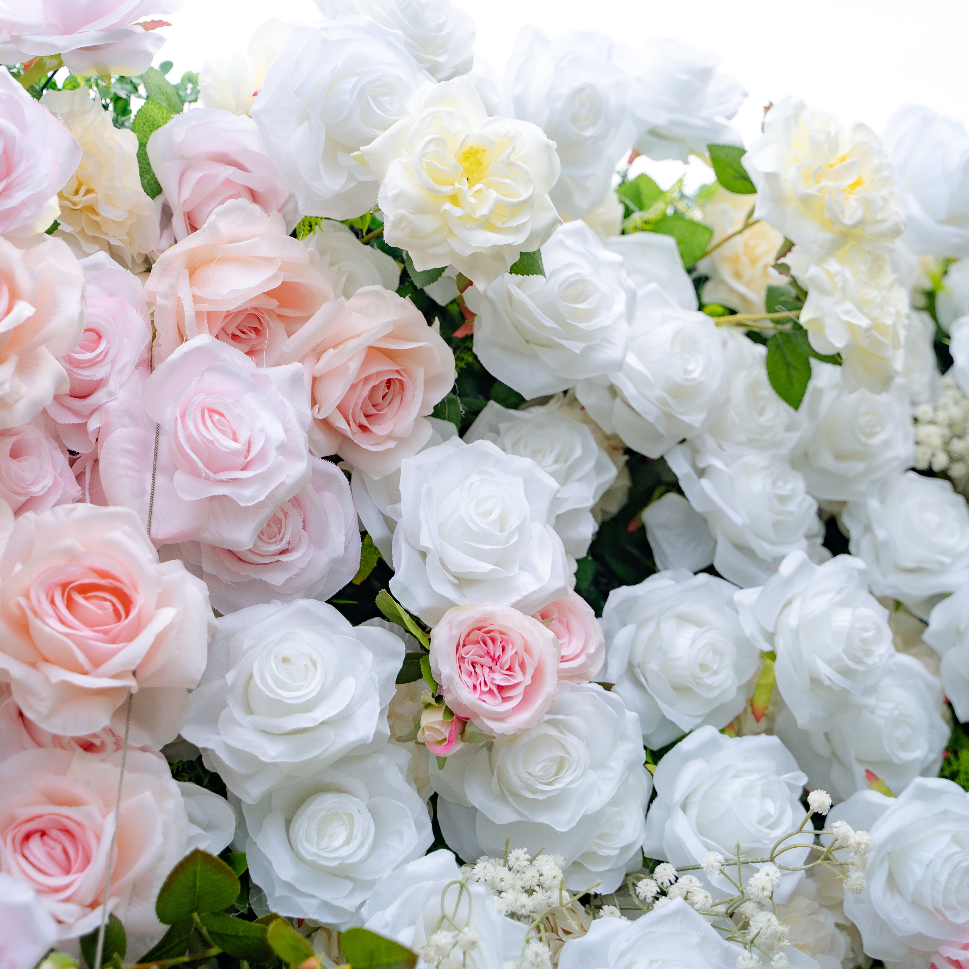 Melina:5D Fabric Artificial rolling up curtain flower wall (Ready to ship) Rose Morning