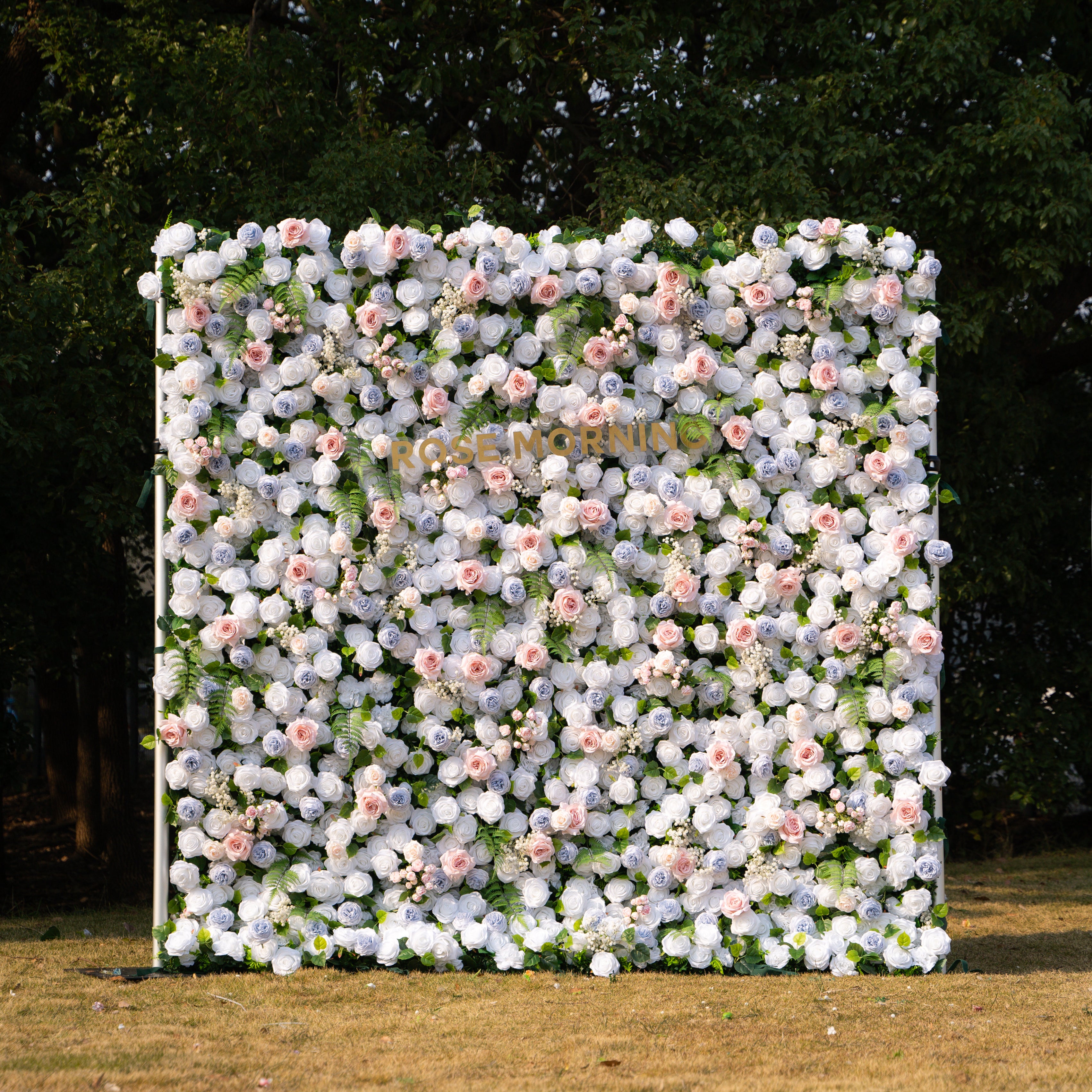 Melinda:5D Fabric Artificial rolling up curtain flower wall