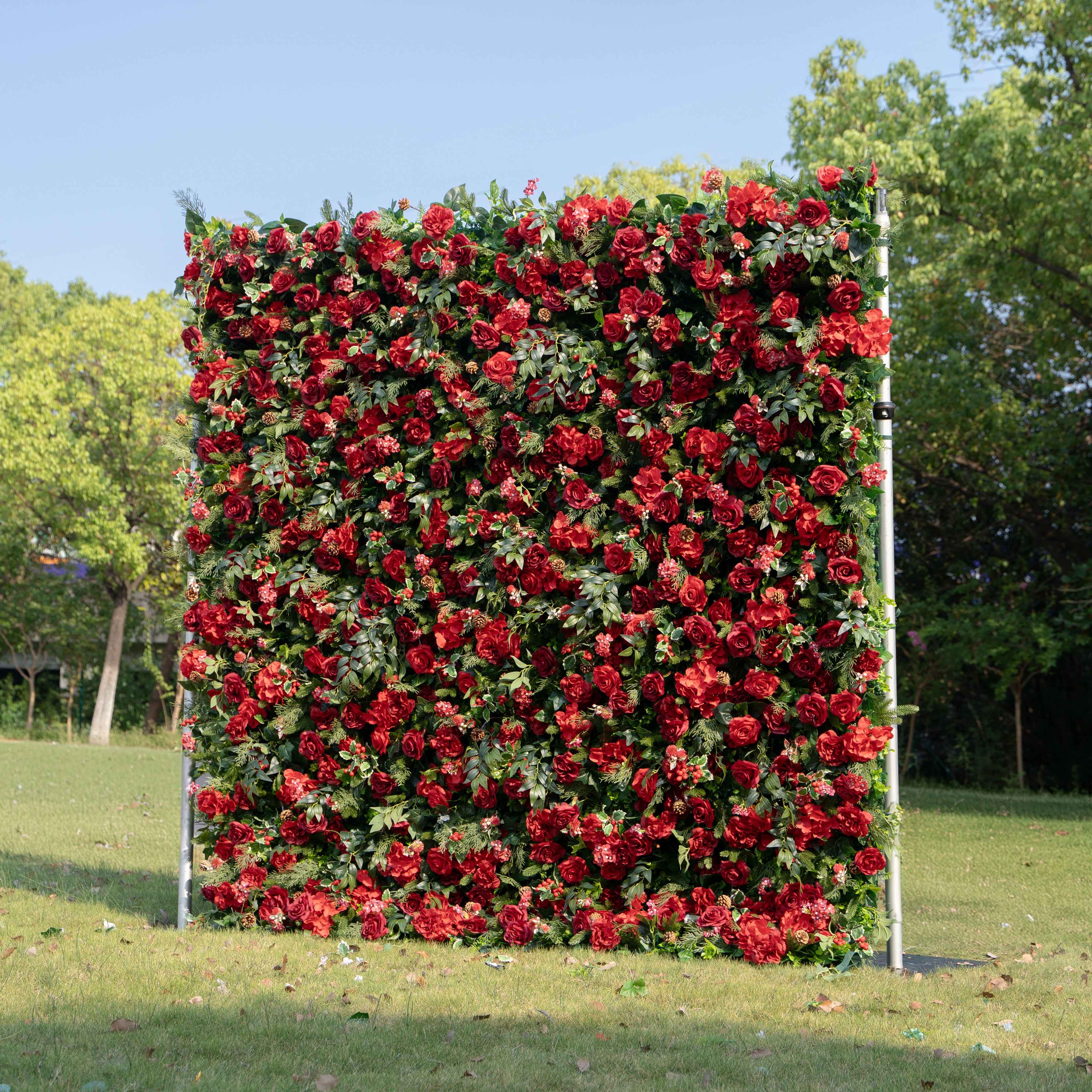 MC-1: Christmas Fabric Backdrop Artificial rolling up flower wall