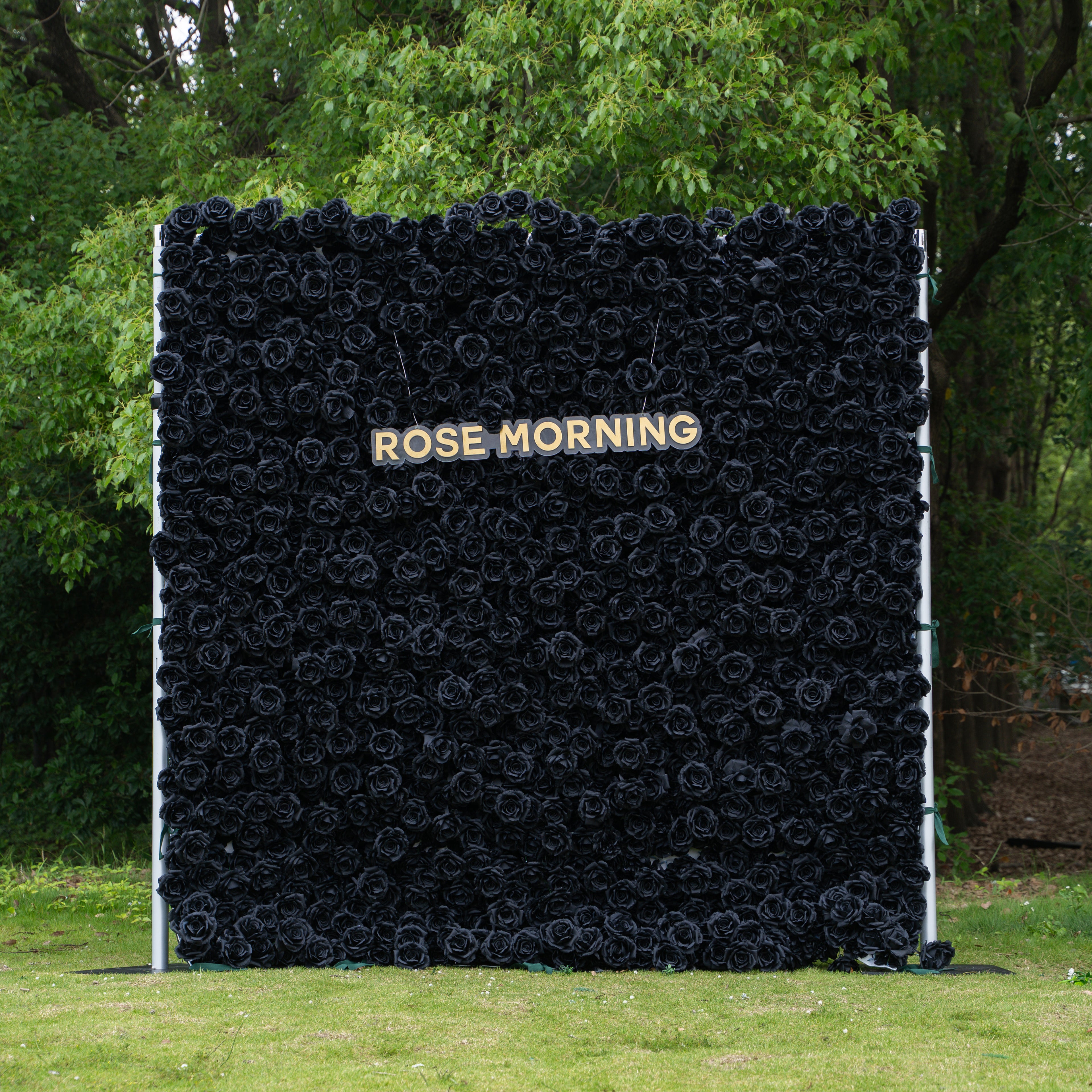 Midnight:3D Fabric Artificial rolling up curtain Black Rose Flower Wall
