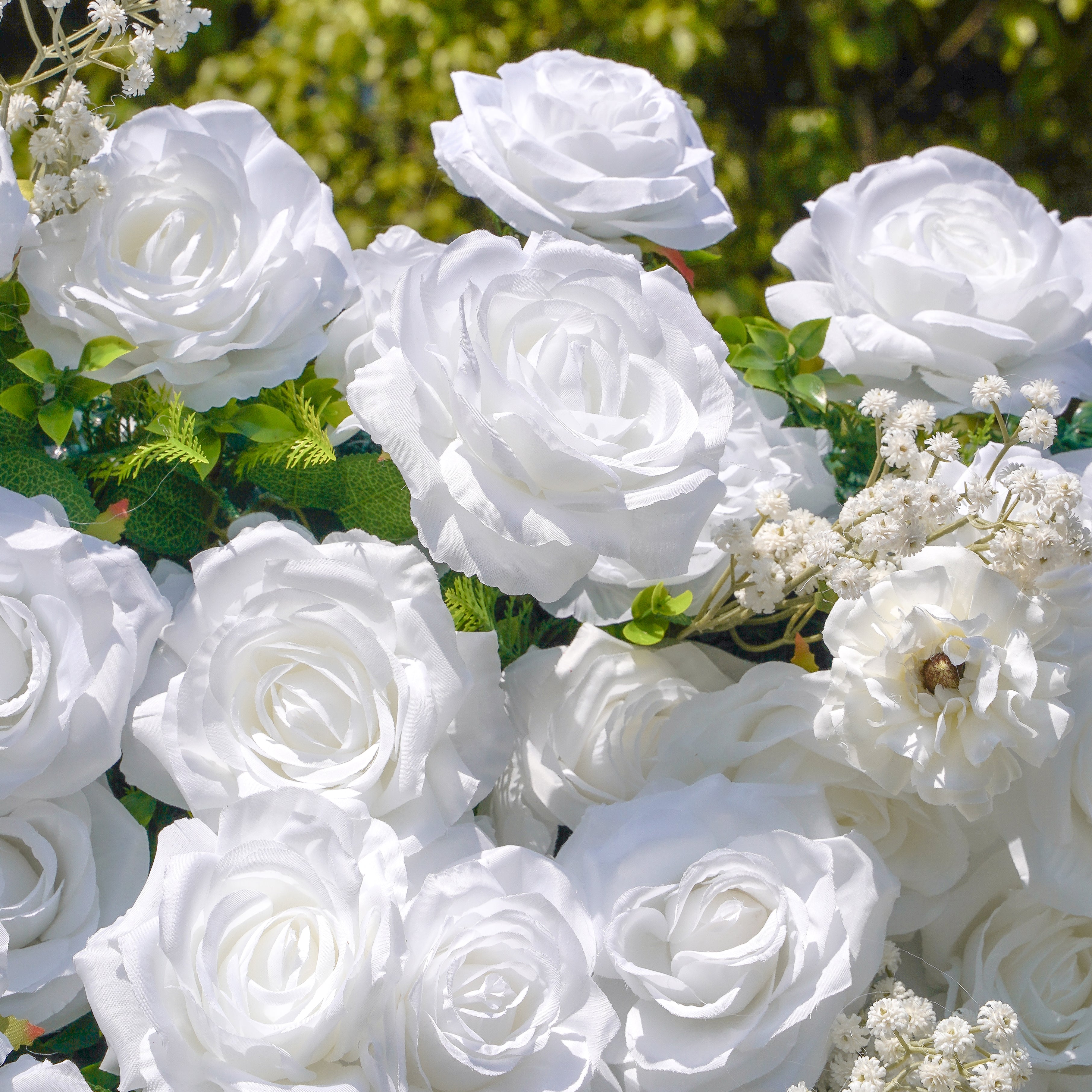 Miya:5D Fabric Artificial rolling up curtain flower wall Rose Morning